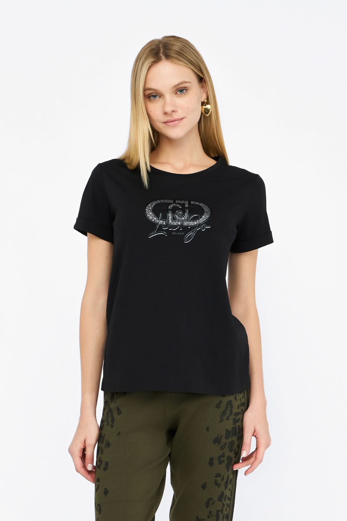 Czarny t-shirt damski