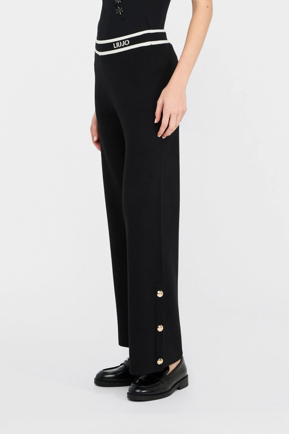 Black knit trousers