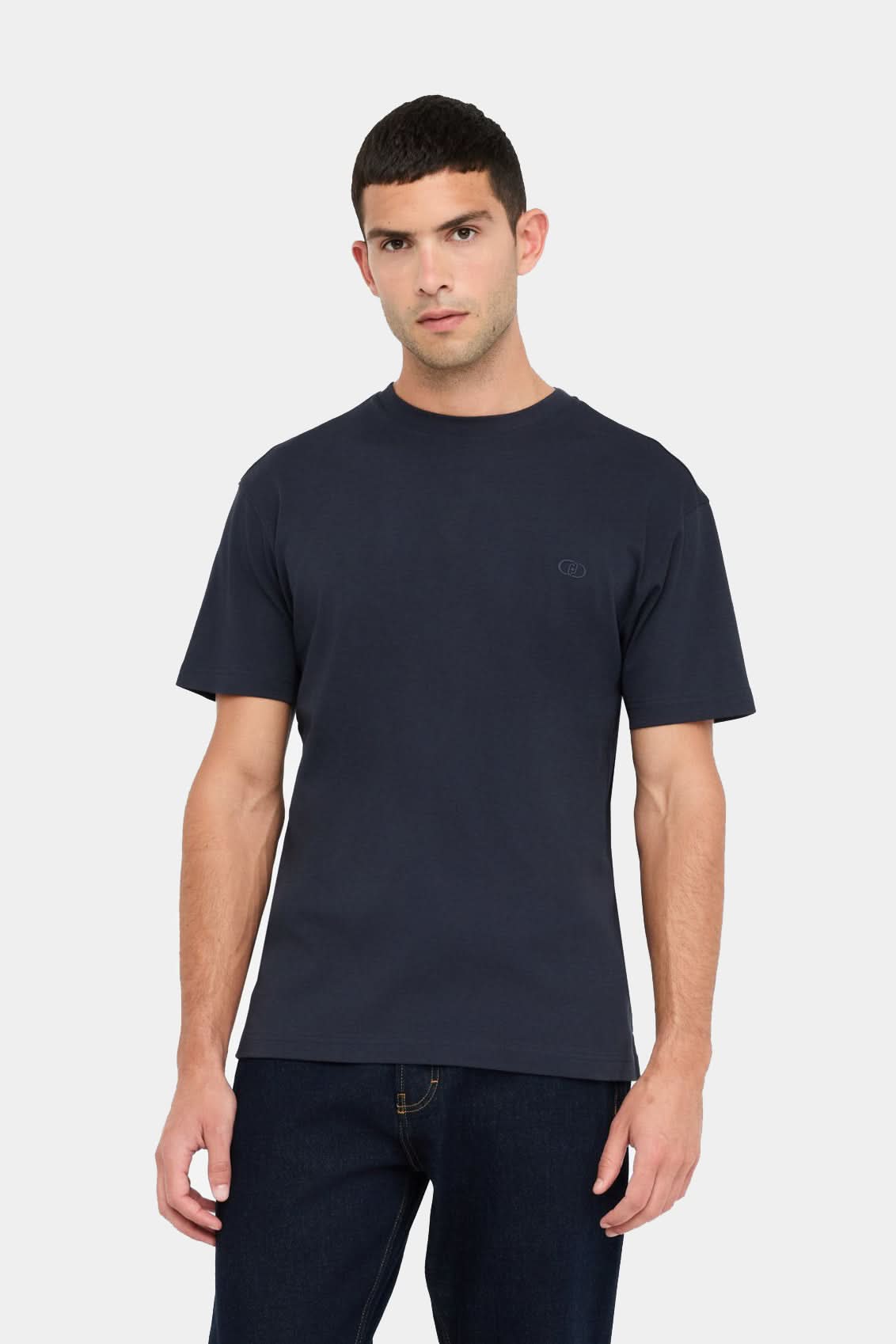 Granatowy bawełniany t-shirt