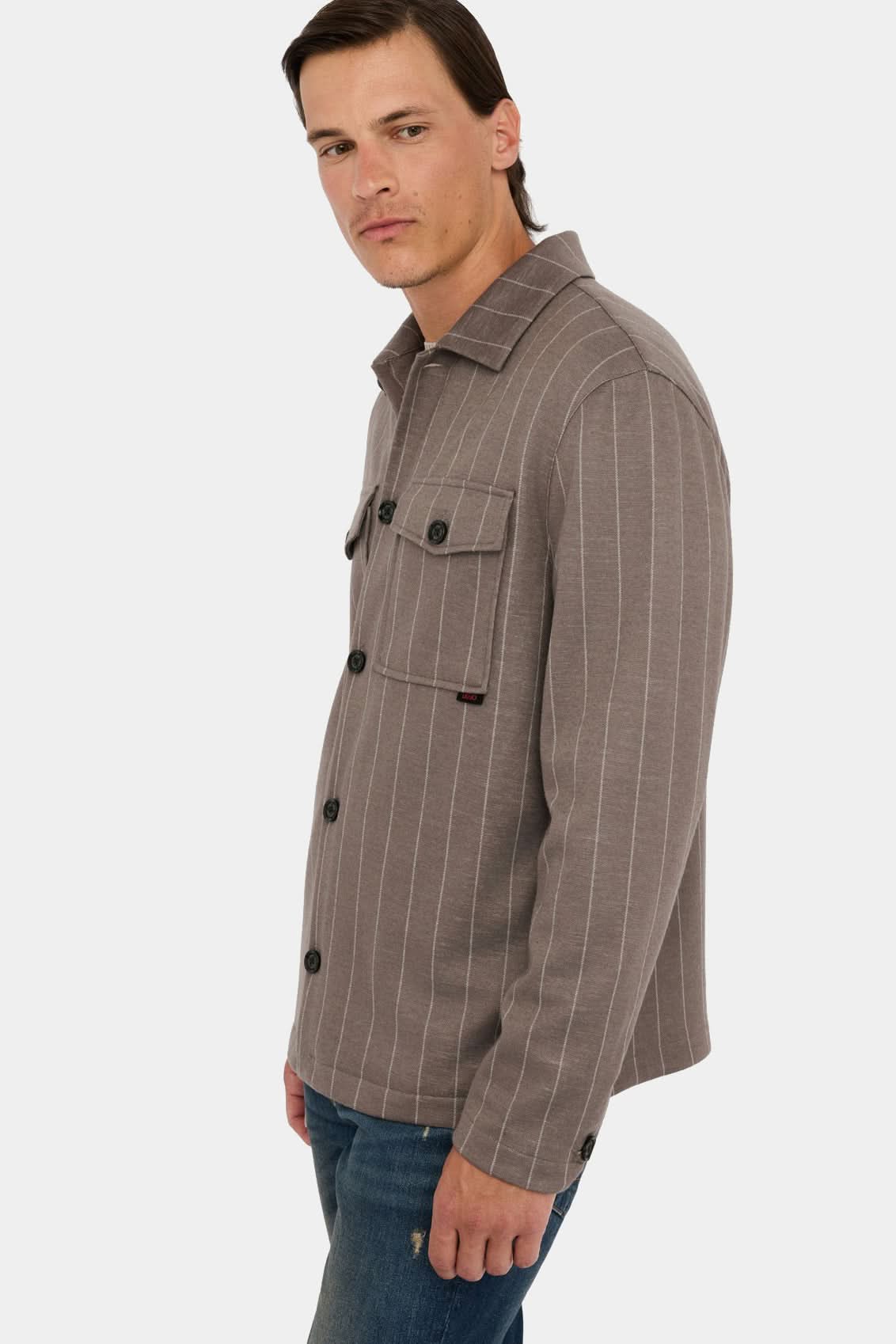 Brown wool shirt jacket