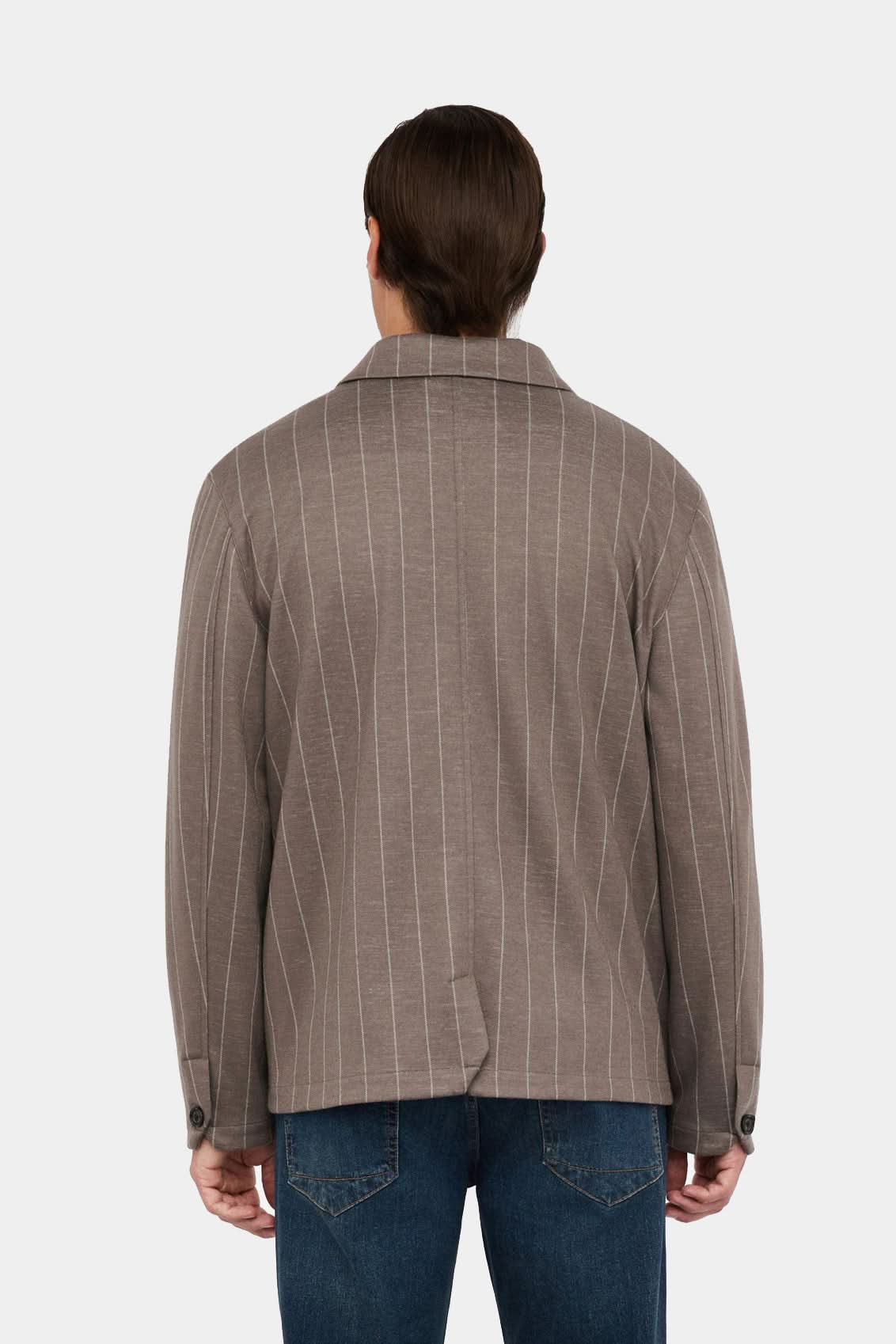 Brown wool shirt jacket