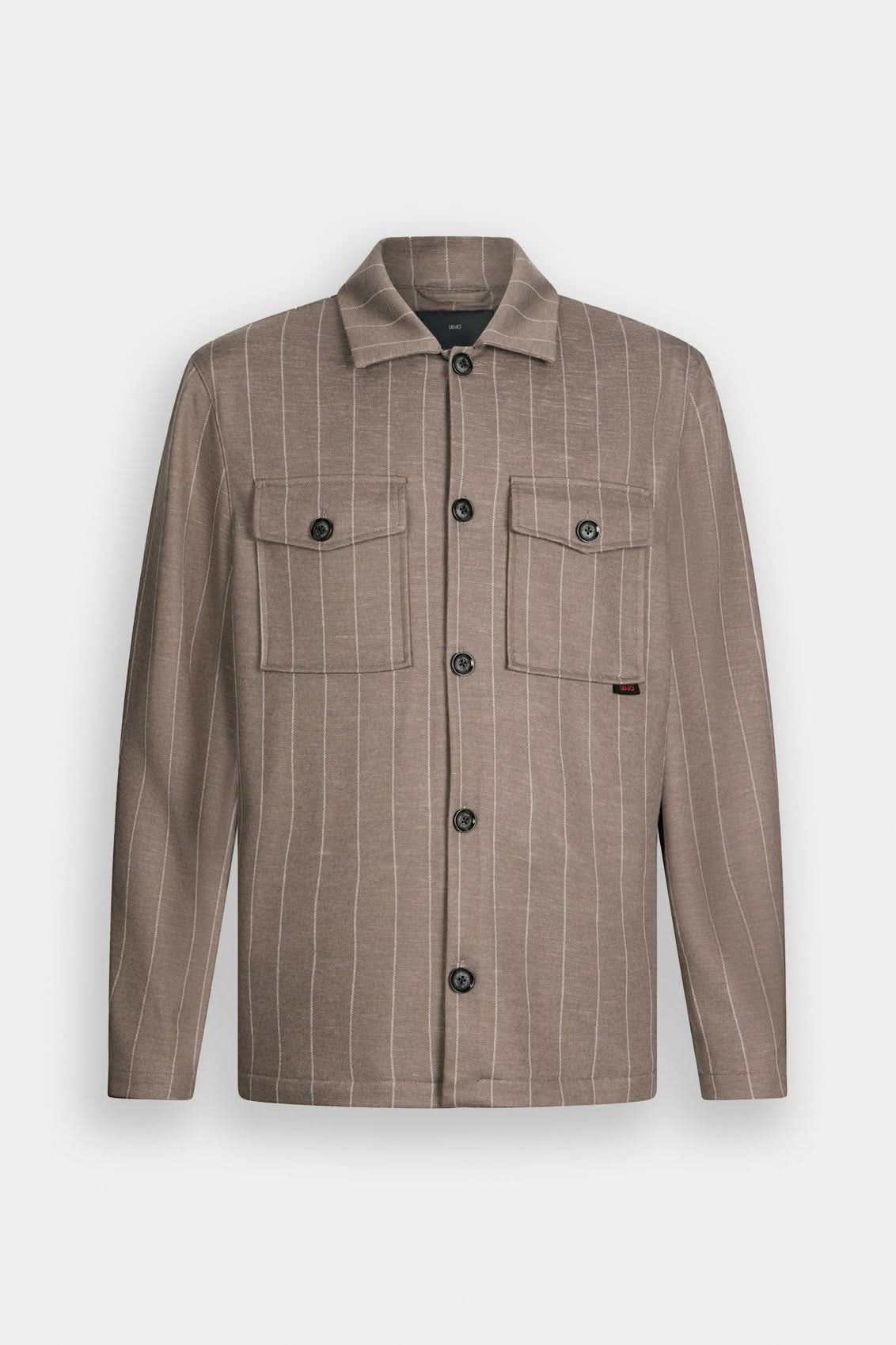 Brown wool shirt jacket