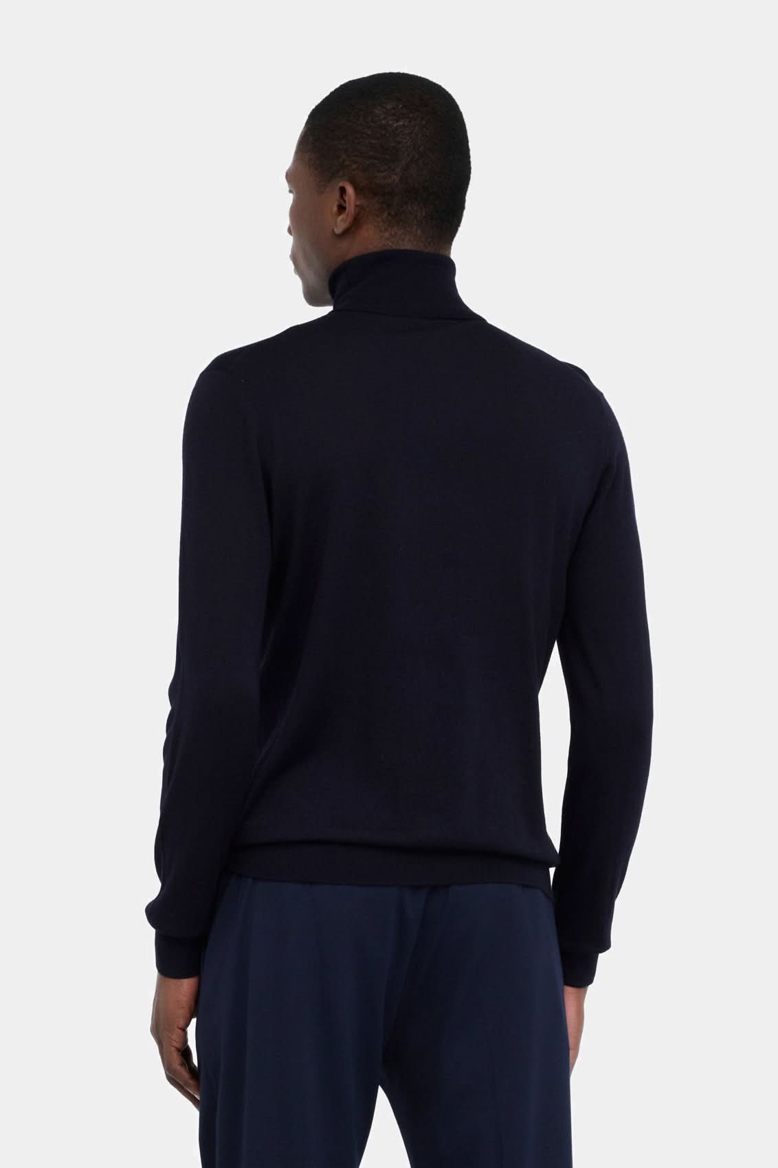 Navy blue wool turtleneck