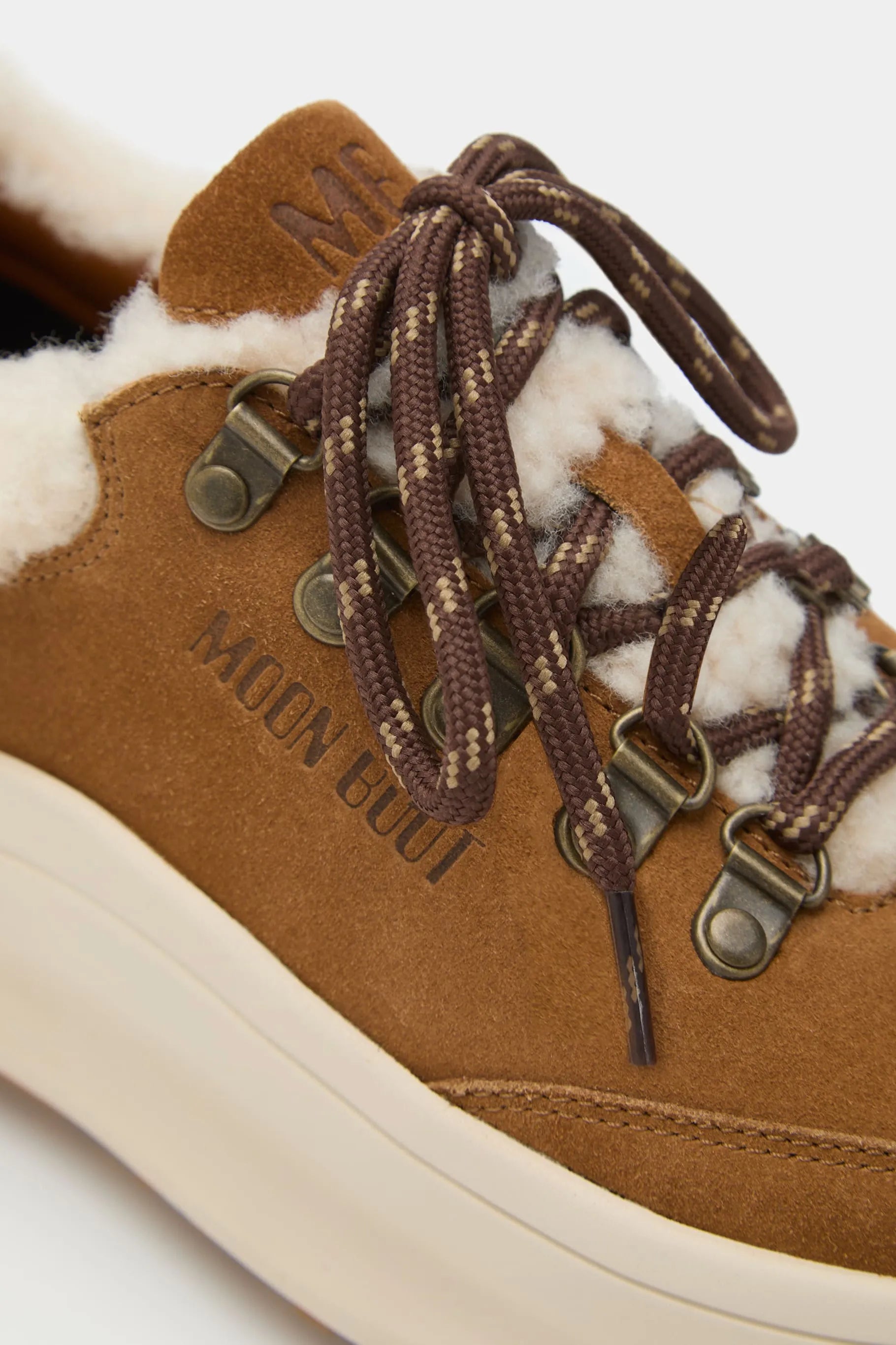 Brązowe sneakersy zamszowe MB MOON247 CITY SHEARLING