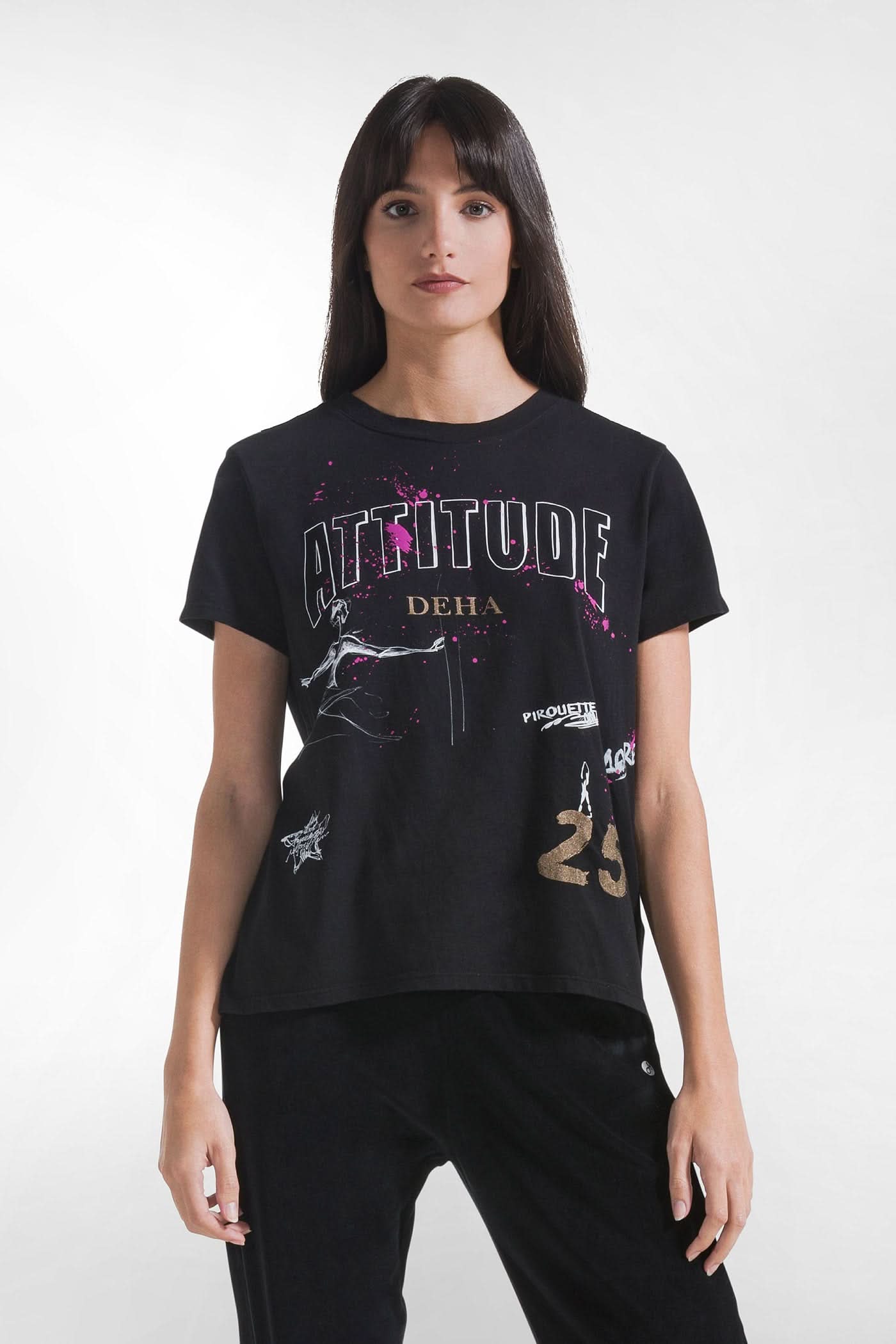 Czarny t-shirt damski