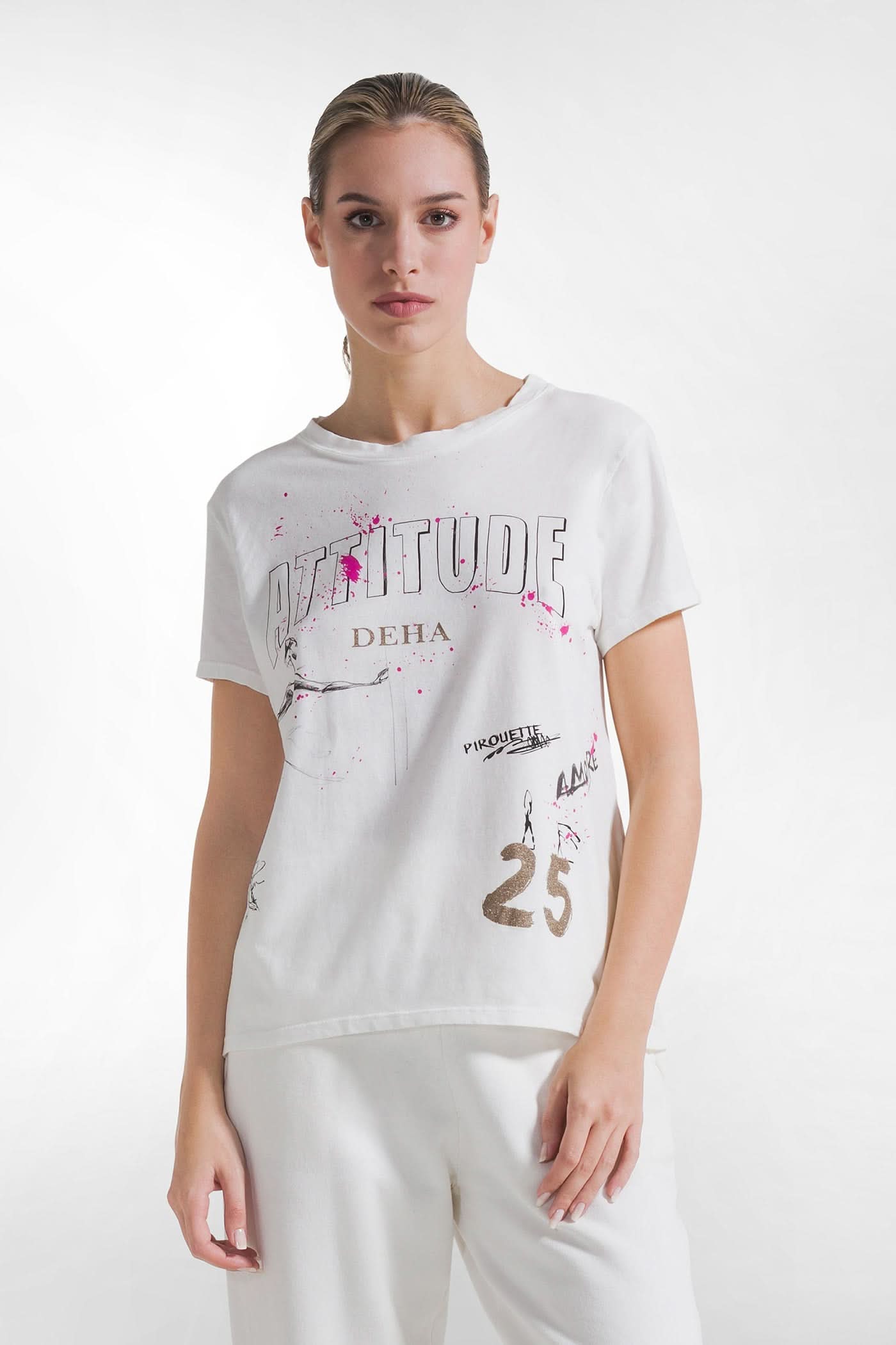 Biały t-shirt damski