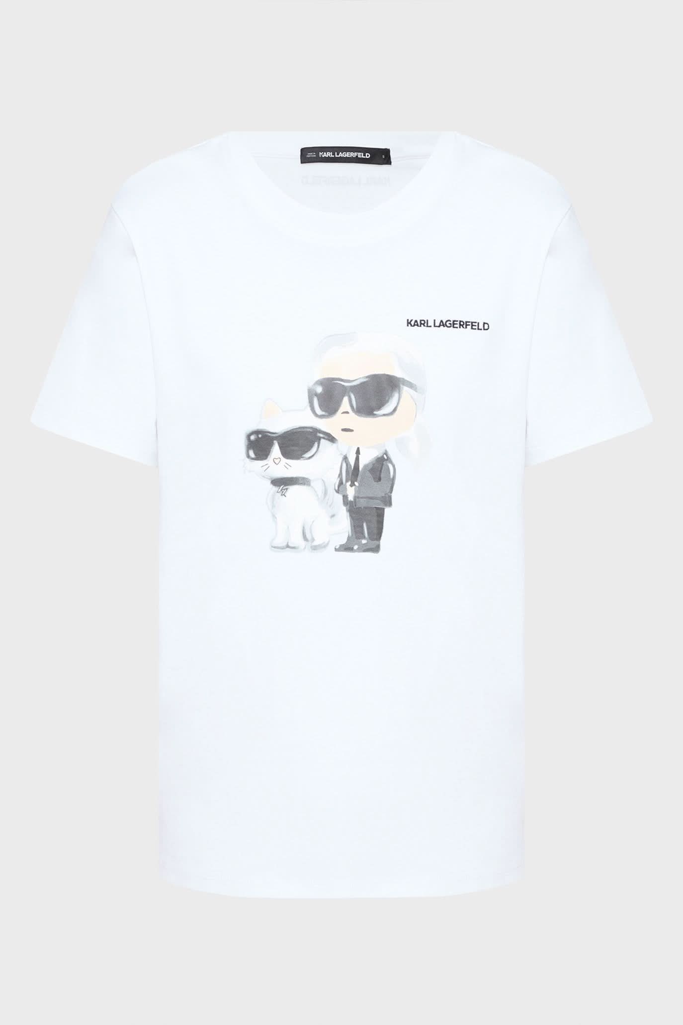 Biały t-shirt damski Ikon Karl & Choupetteikon