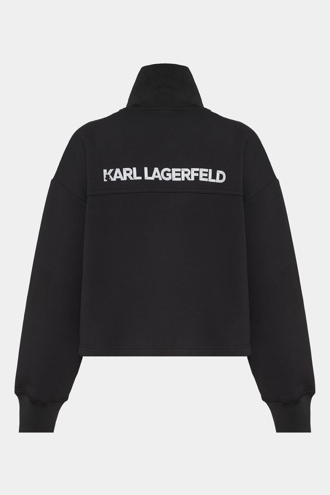 Black Elongated logo zip-up sweatshirt