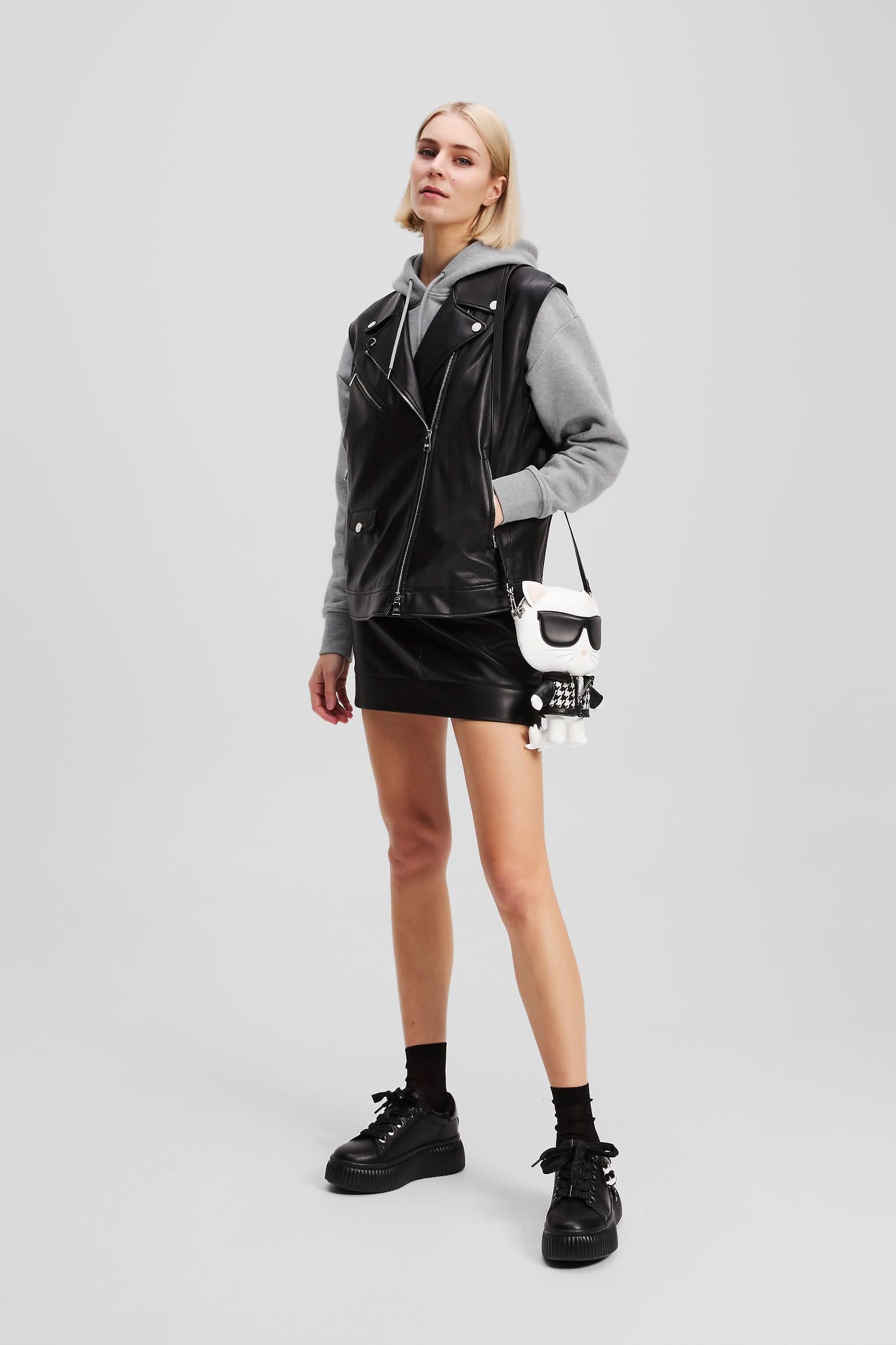 Szara bluza z kapturem Ikon Patch