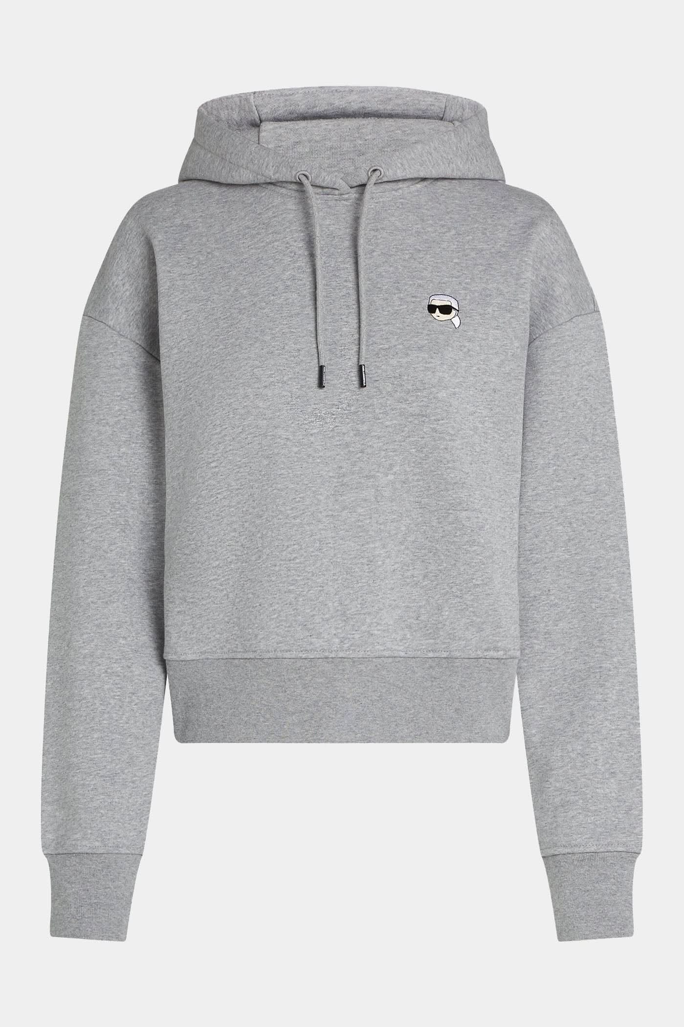 Szara bluza z kapturem Ikon Patch