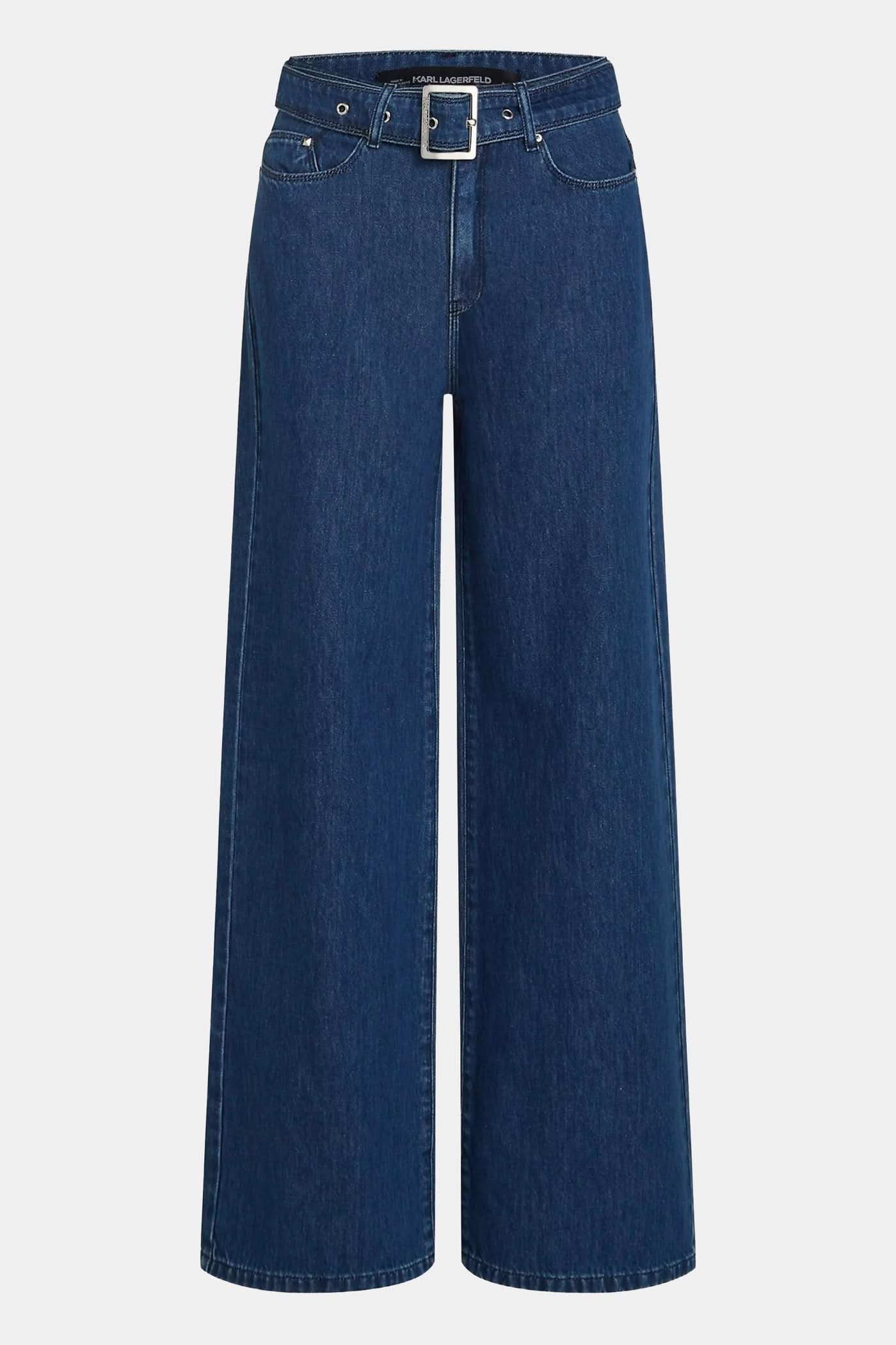 Jeansy damskie Wide Leg z paskiem