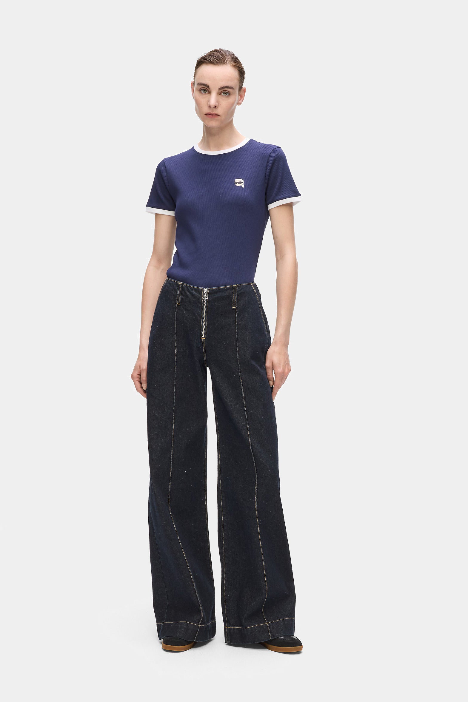 Granatowe jeansy Ikon Wide Leg