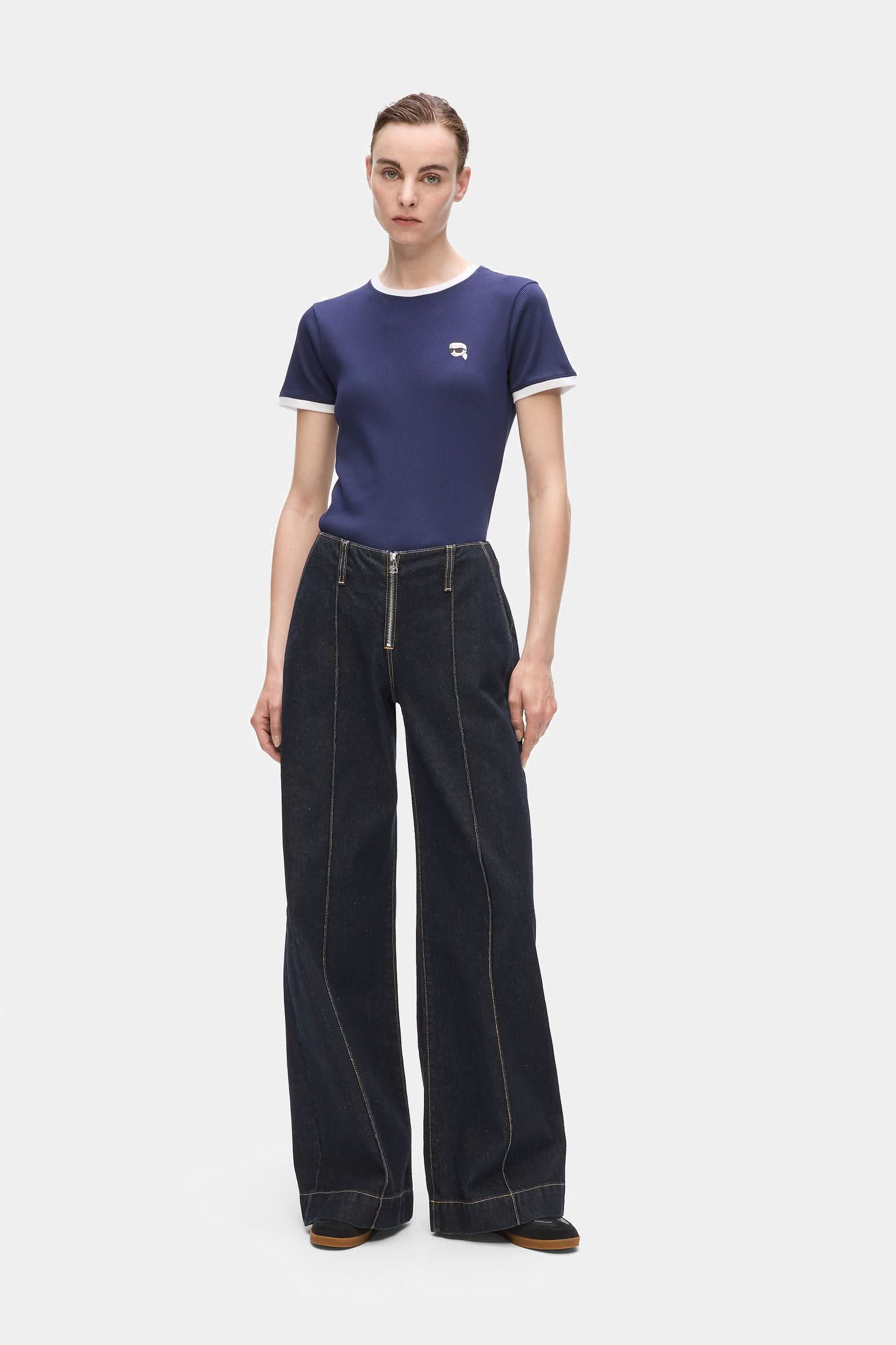 Granatowe jeansy Ikon Wide Leg