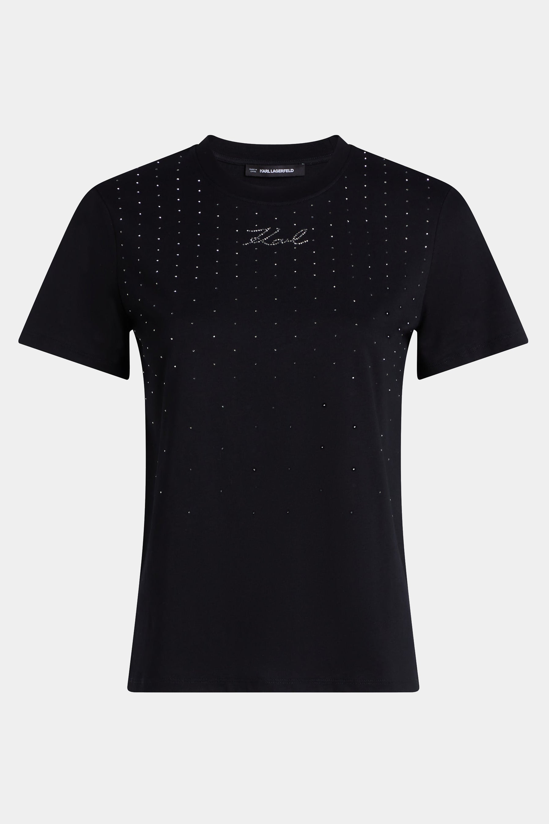 Czarny t-shirt Rhinestone Rain