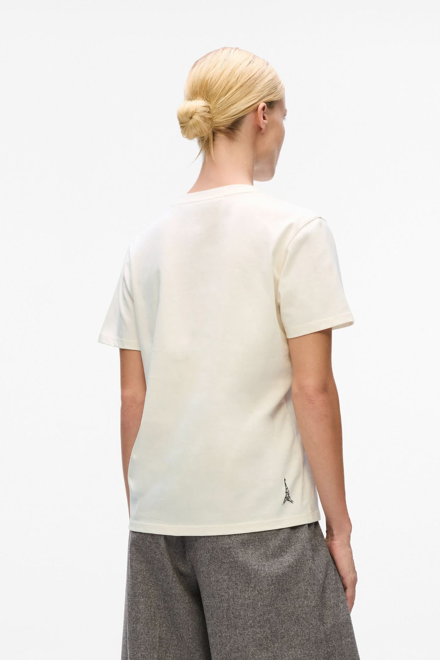 Kremowy t-shirt Paris Sketch