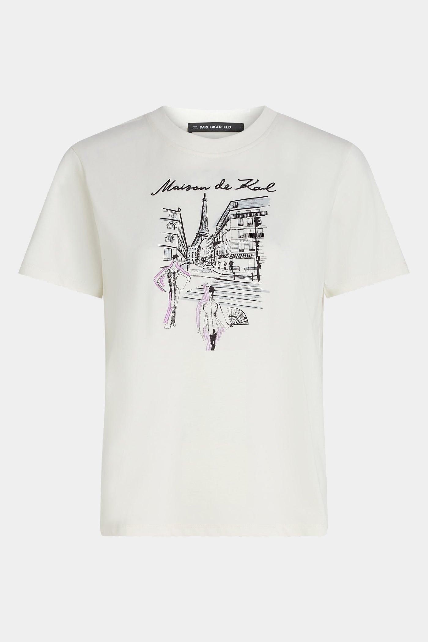 Kremowy t-shirt Paris Sketch