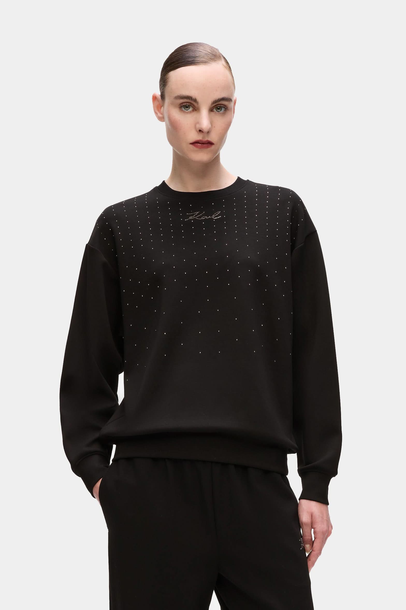 Black Rhinestone Rain Sweatshirt