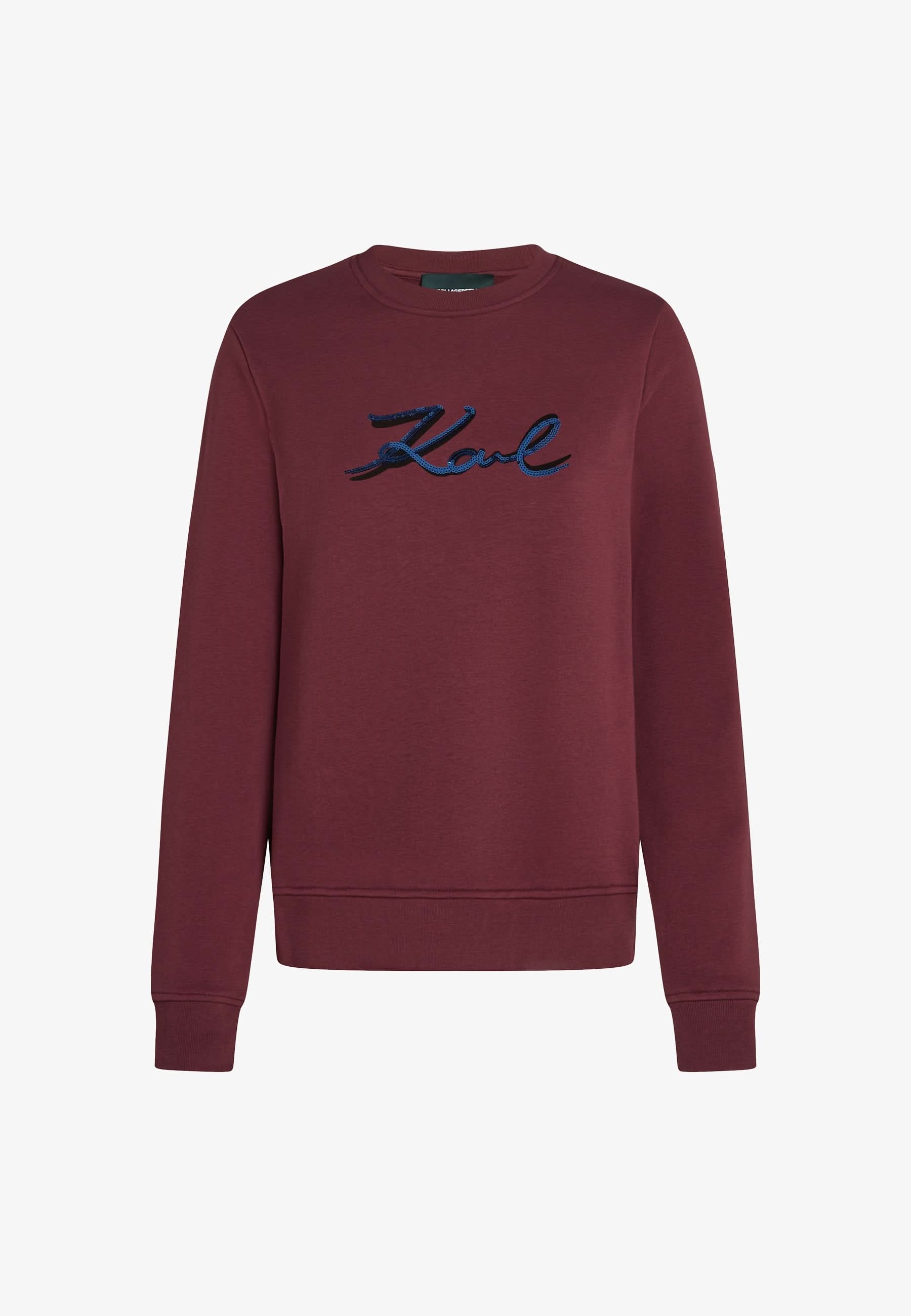 Burgundy Signature Sequins Sweatshirt