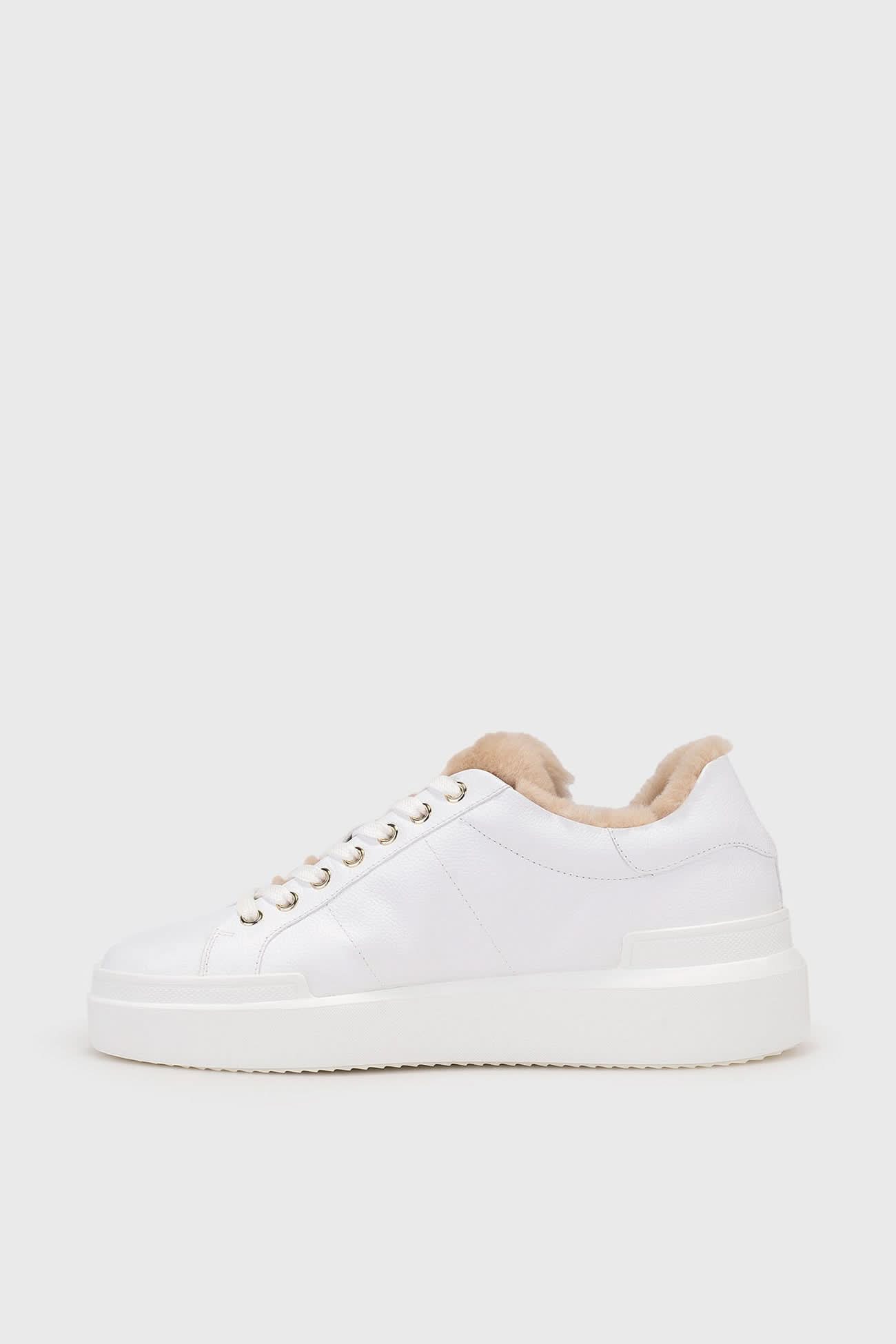 White winter sneakers with fur HOLLYWOOD 31