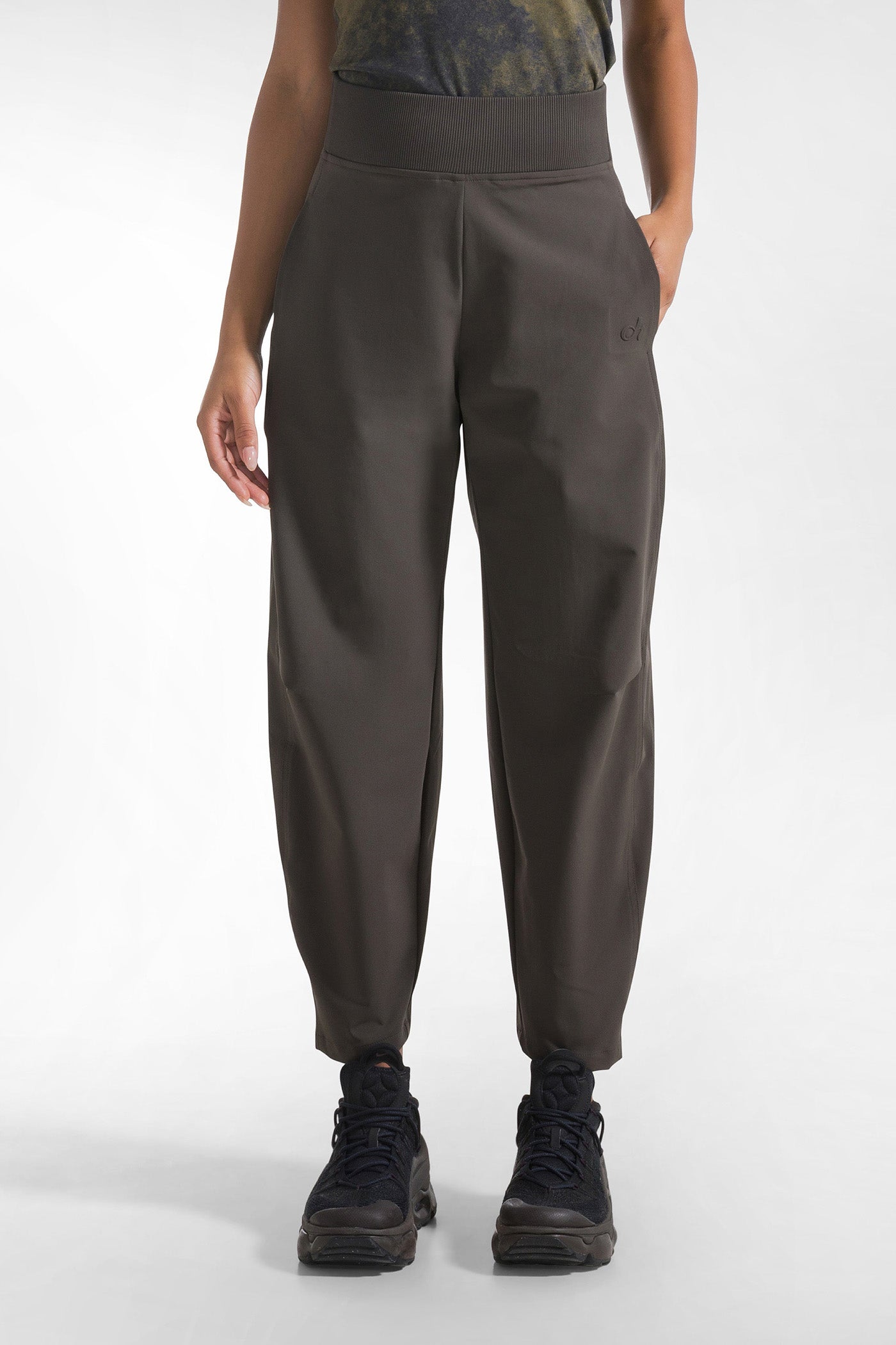 Brown tech nylon pants