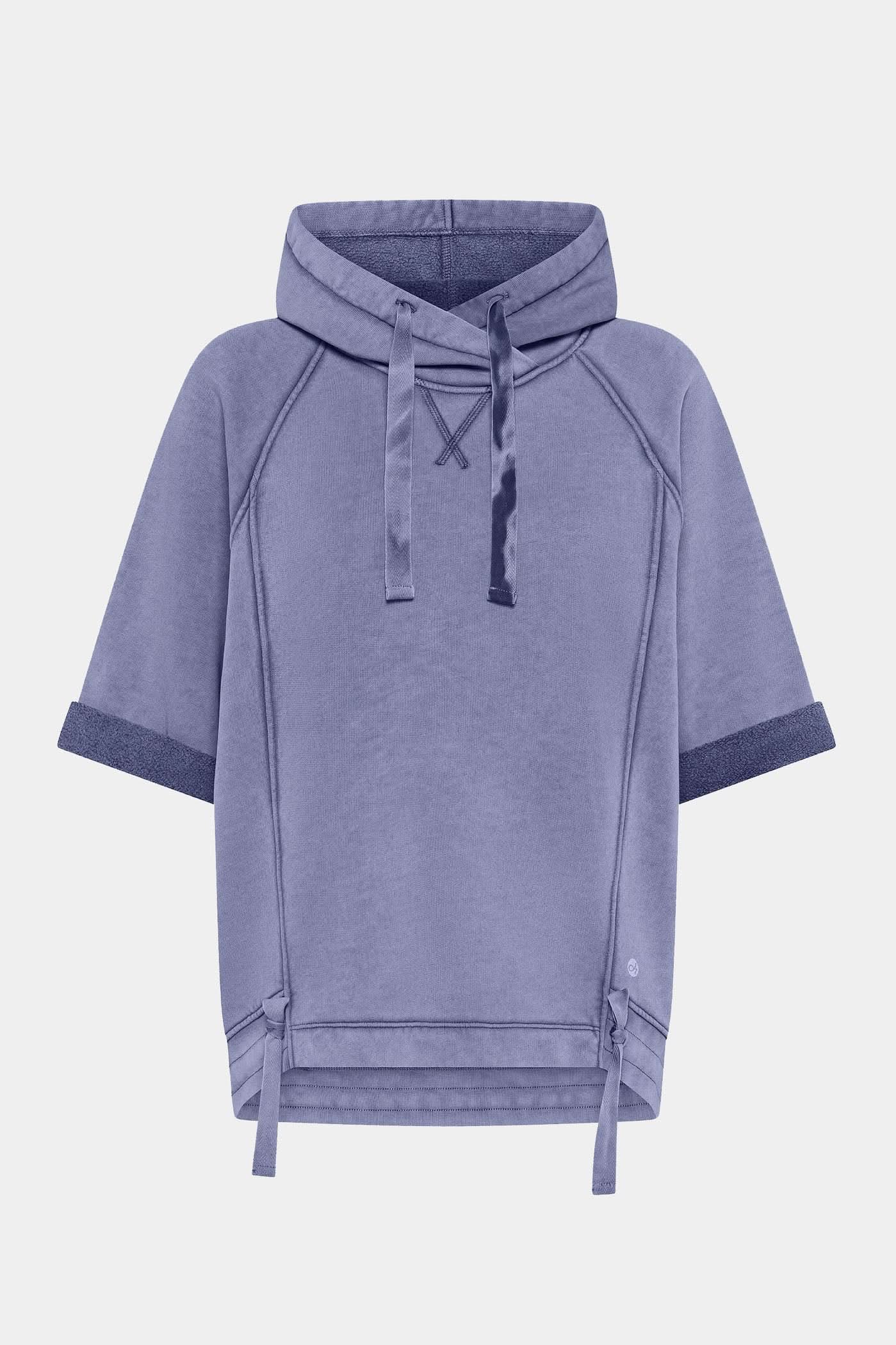 Purple short-sleeved sweatshirt