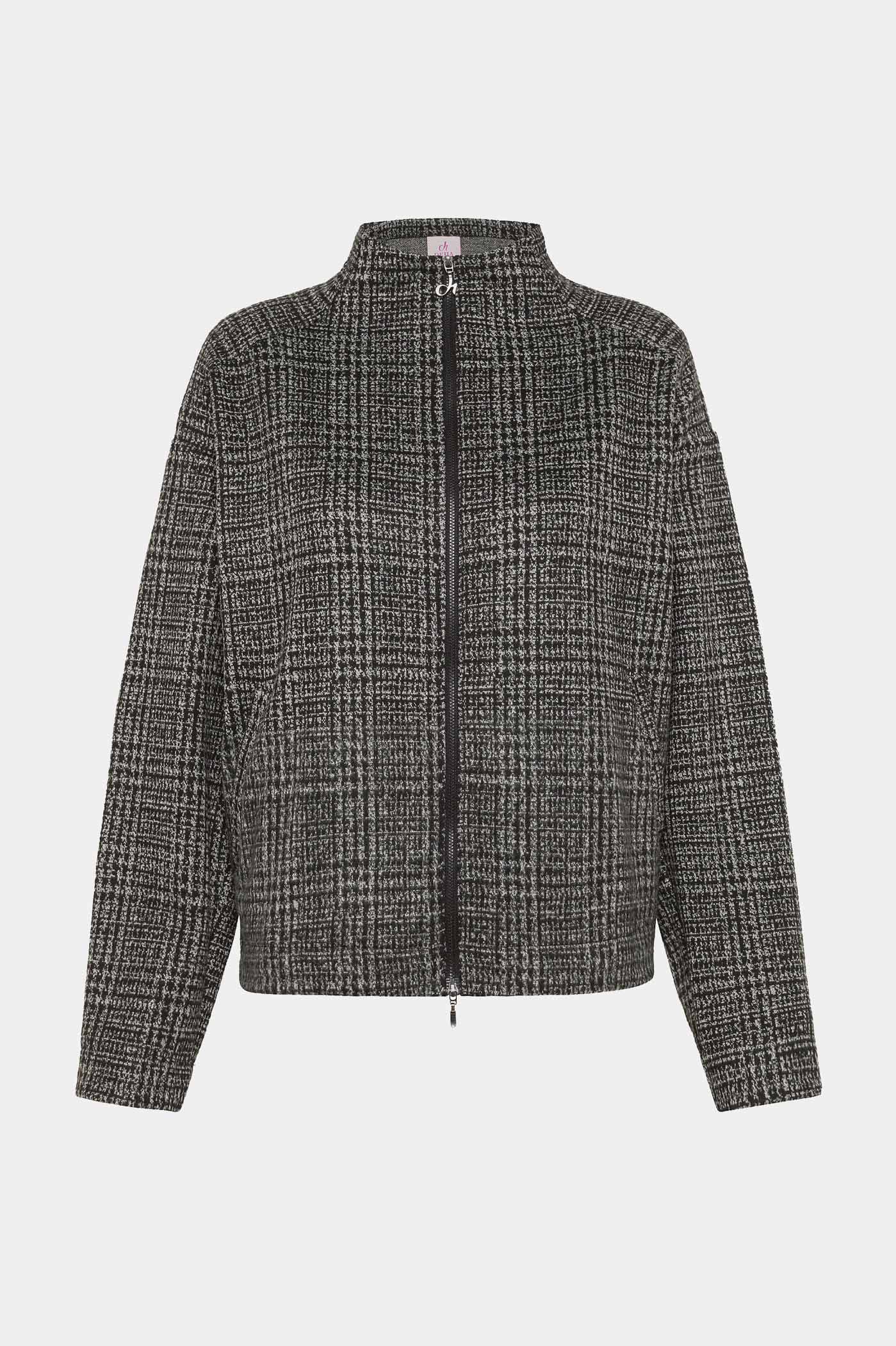 Women's Check Jacquard Full-Zip Jacket
