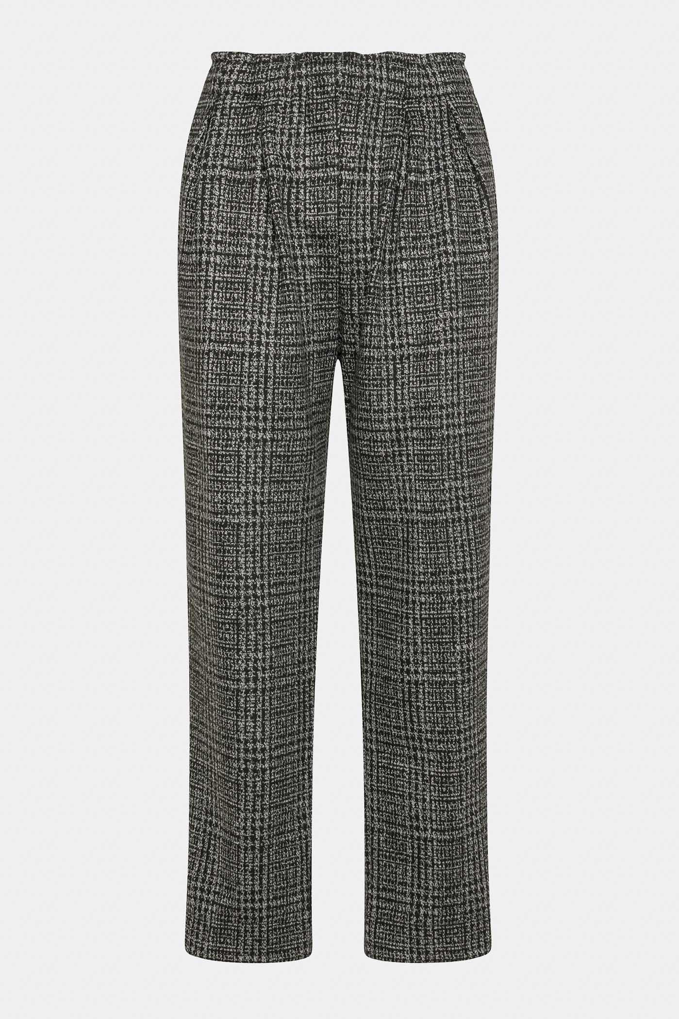 Spodnie damskie Check Jacquard Pleated Pants