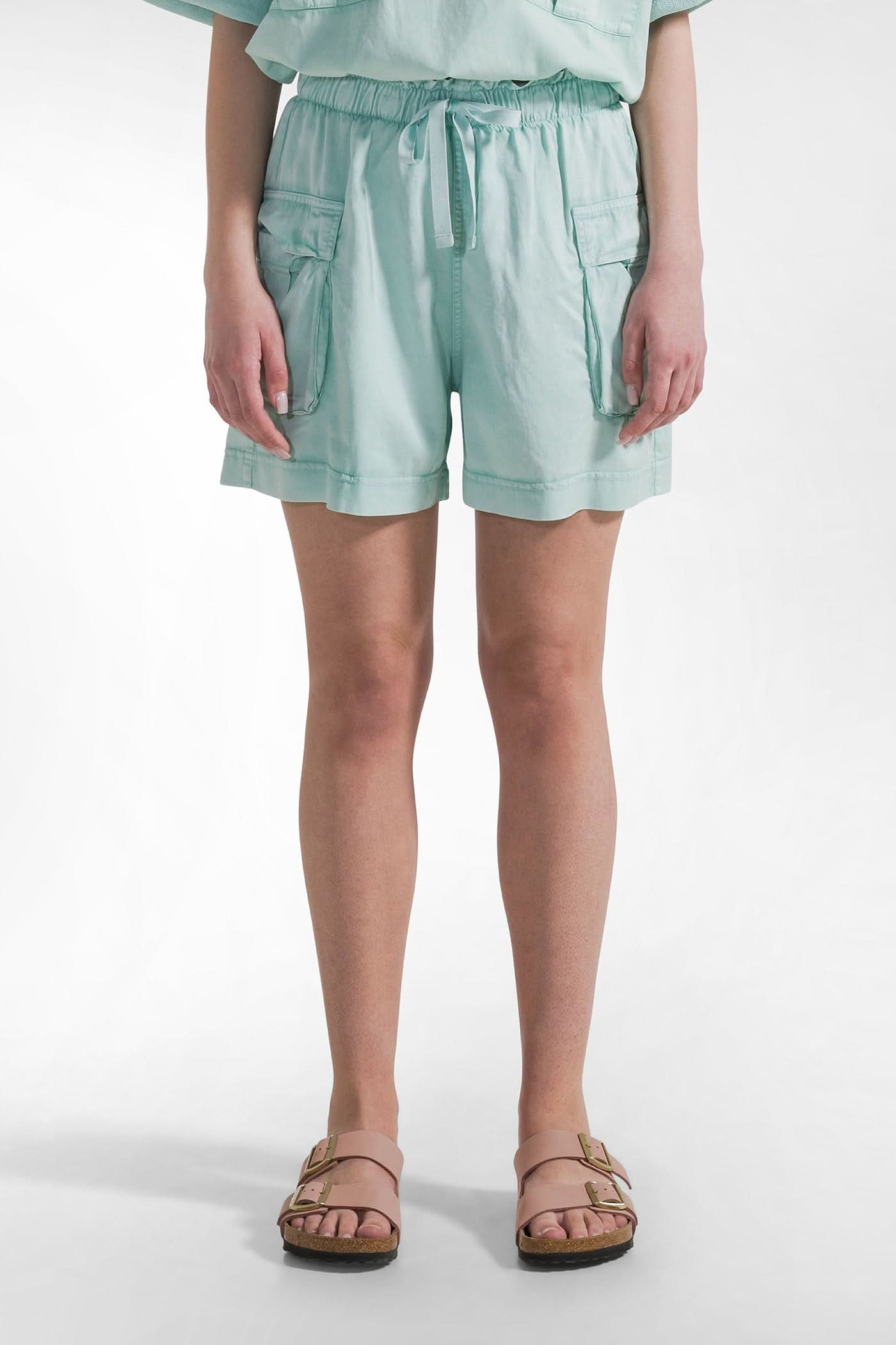 Green cargo shorts