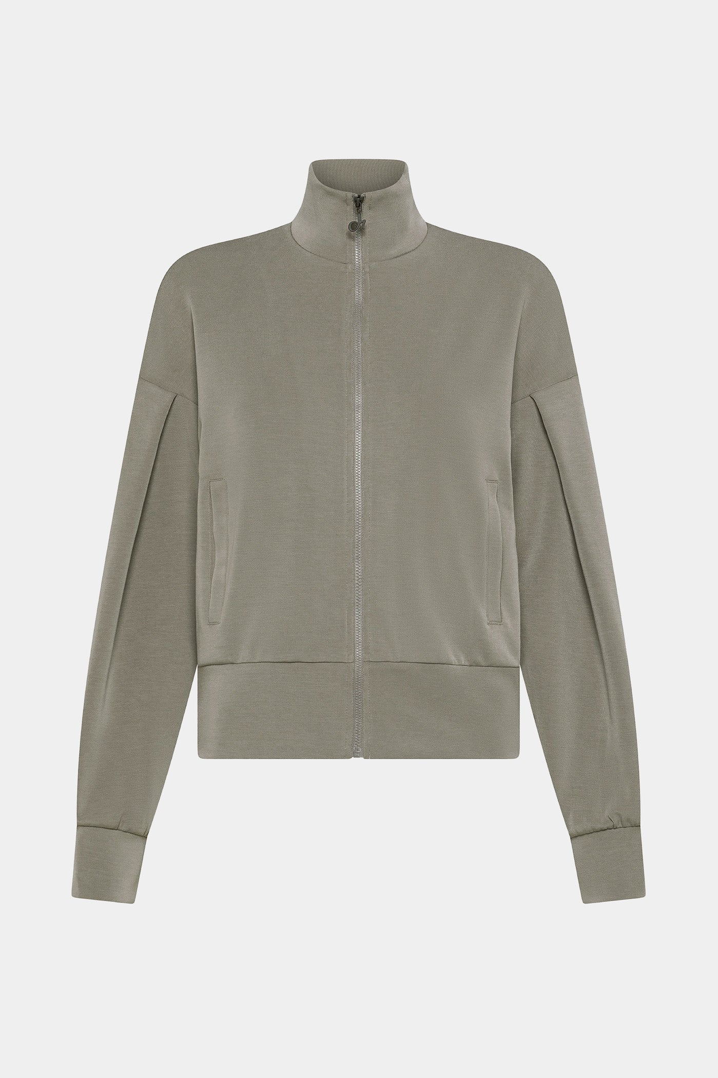 Szaro brązowa miękka bluza na zamek