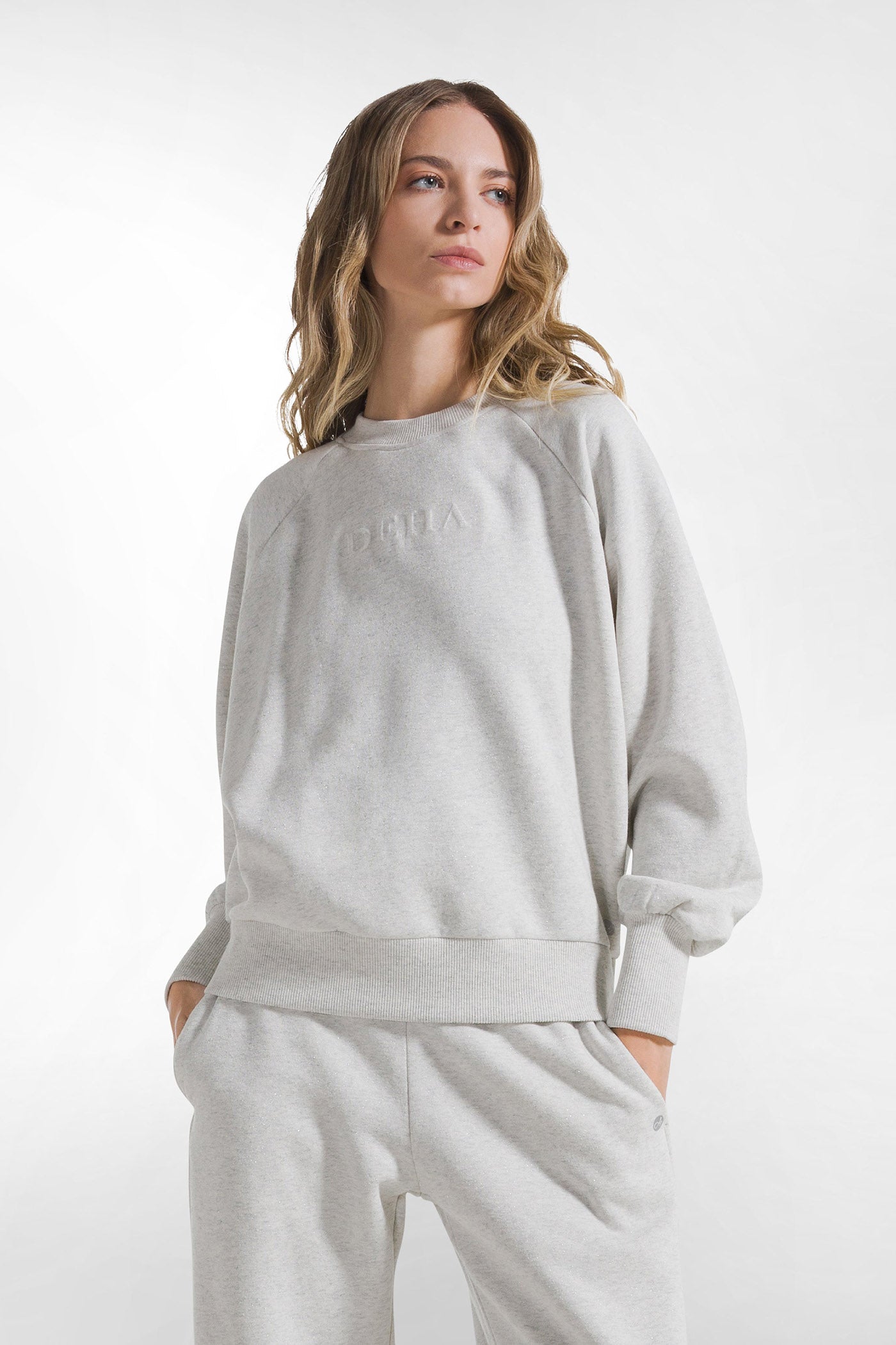 White lurex sweatshirt