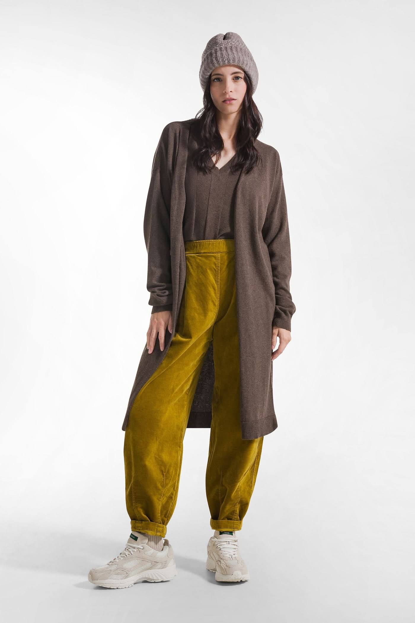Brown cashmere blend cardigan