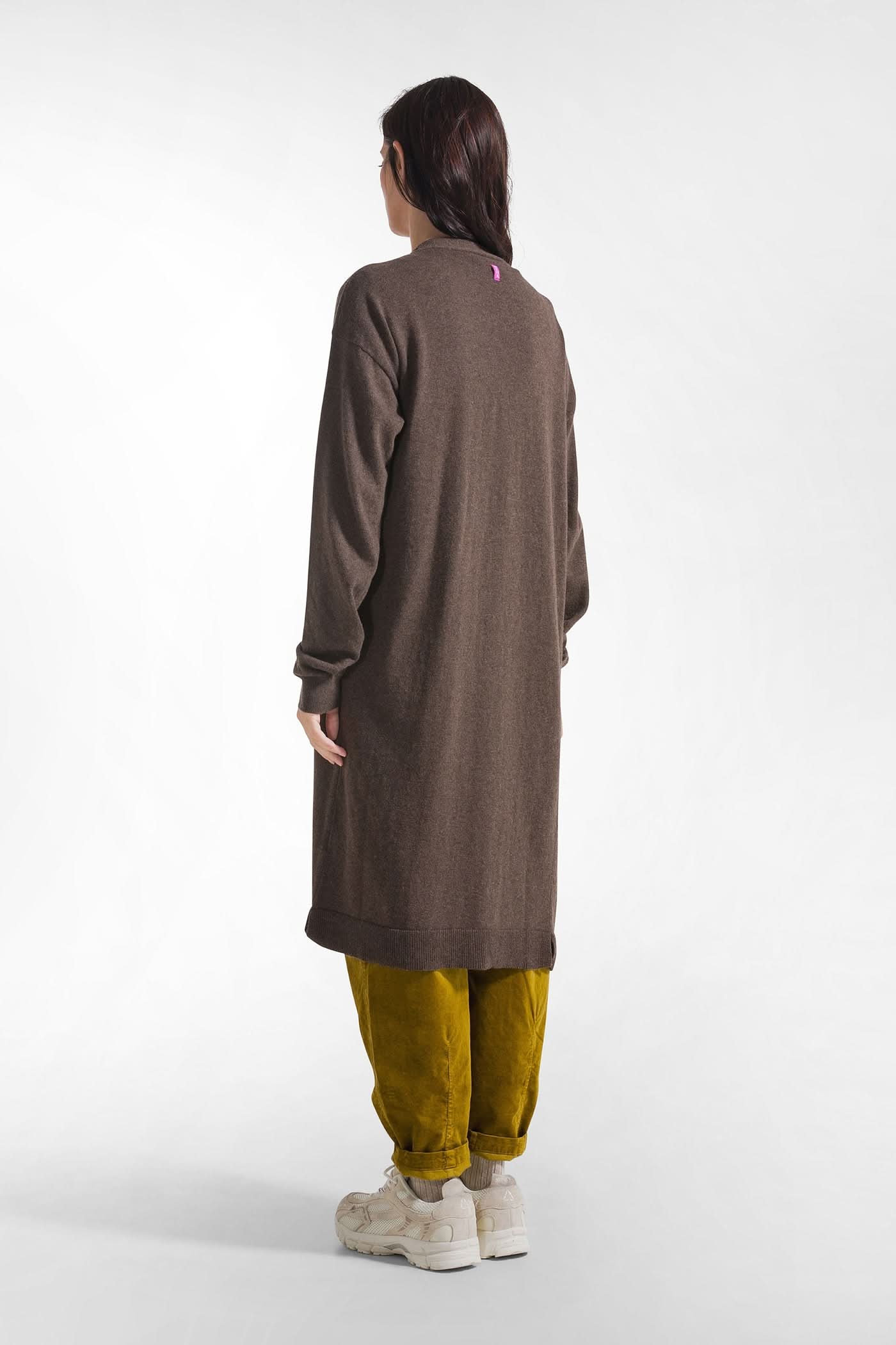Brown cashmere blend cardigan