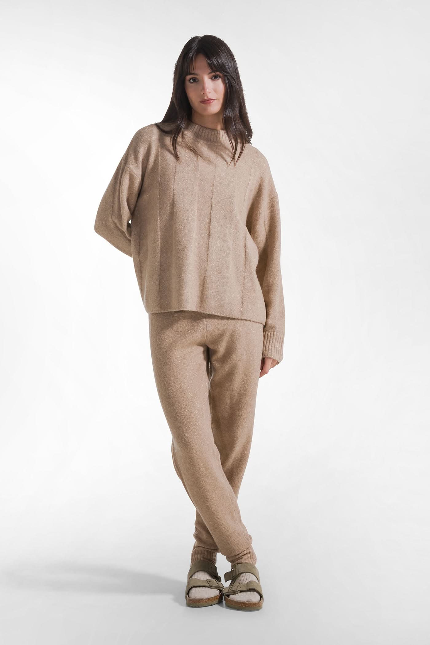Beige soft women's sweater