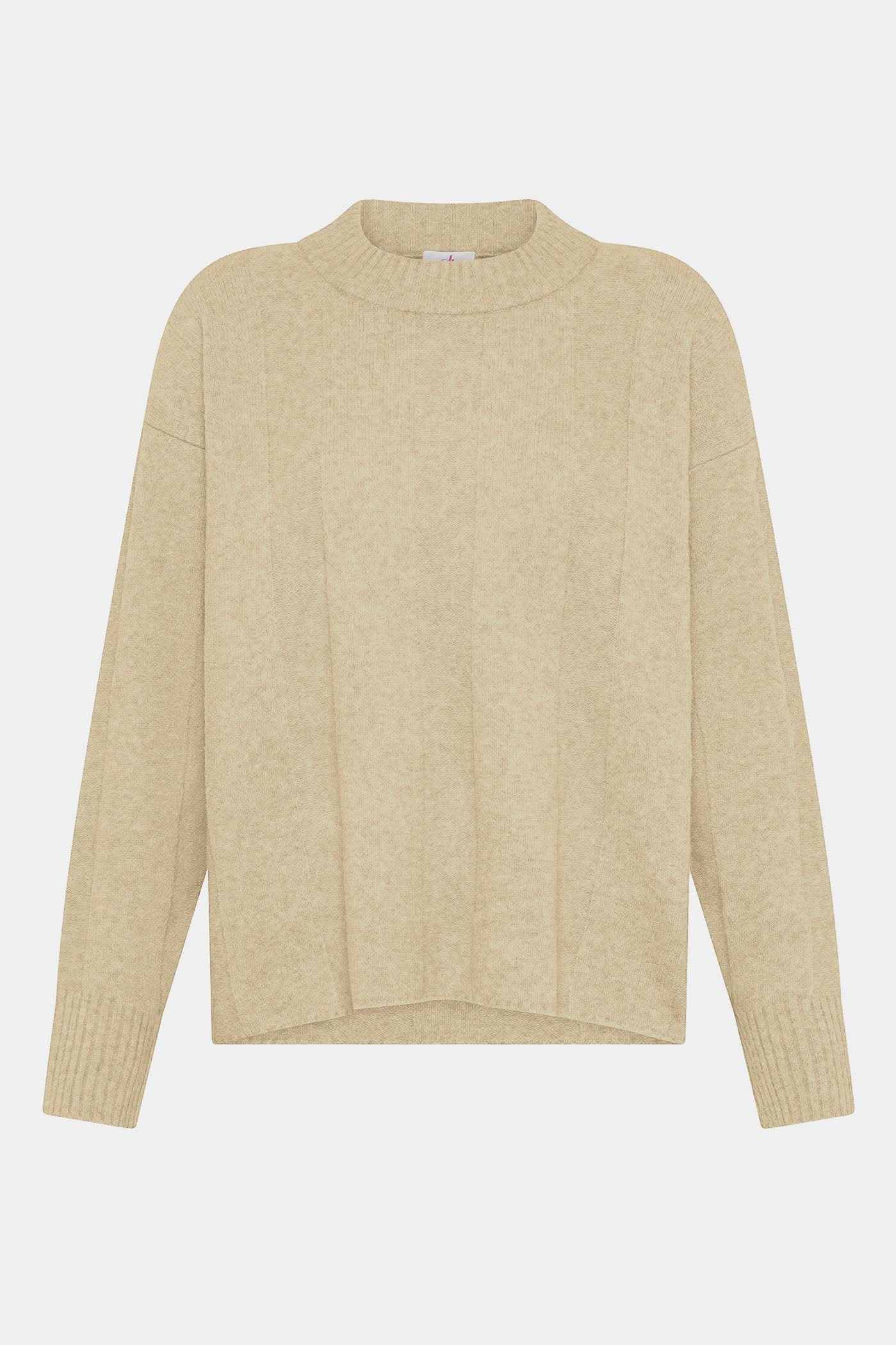 Beżowy miękki sweter damski