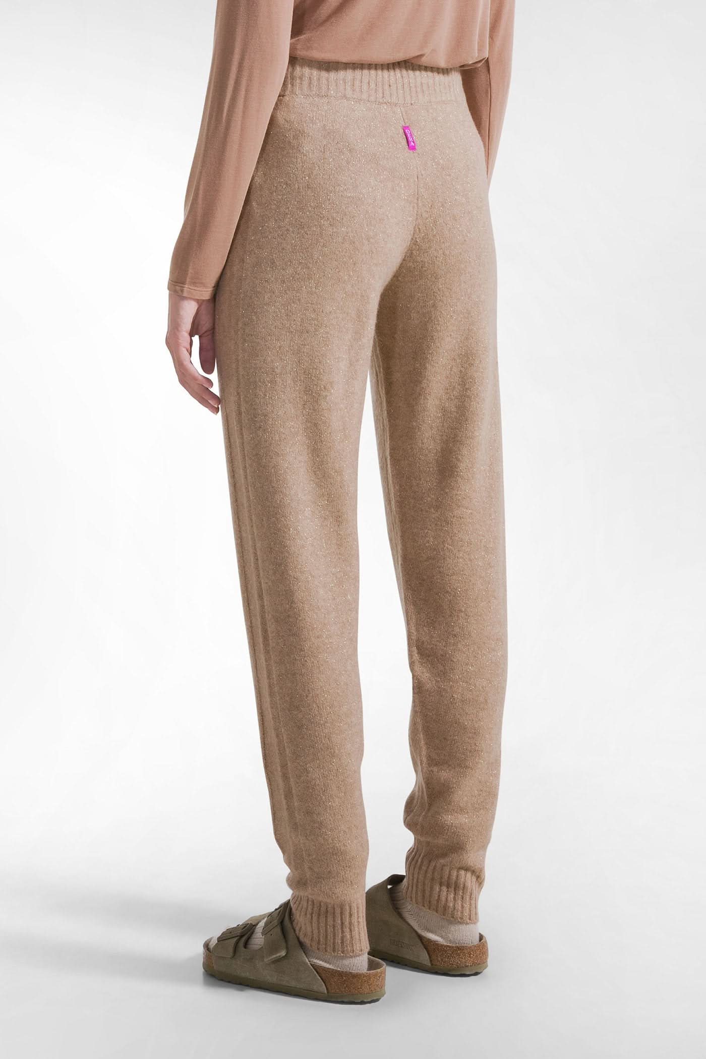 Beige lurex sweatpants