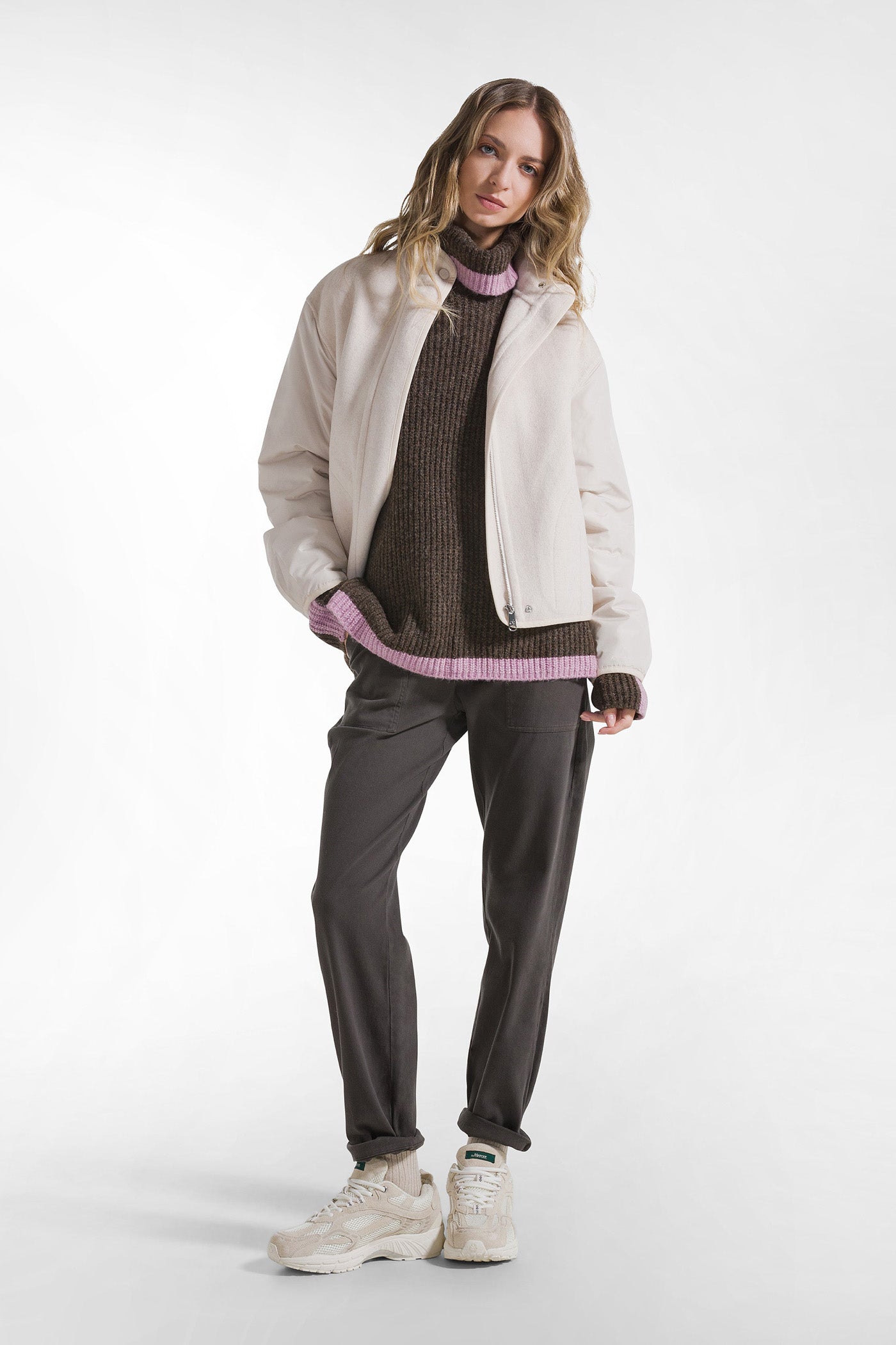 White blended wool jacket