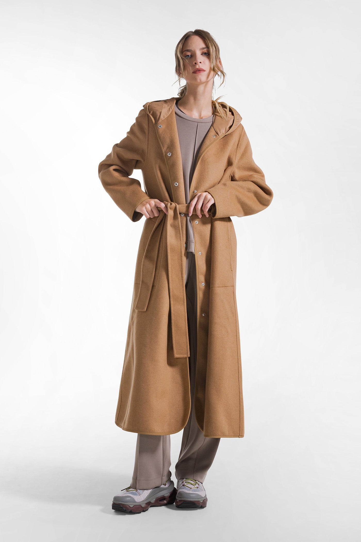 Brown women's wool coat