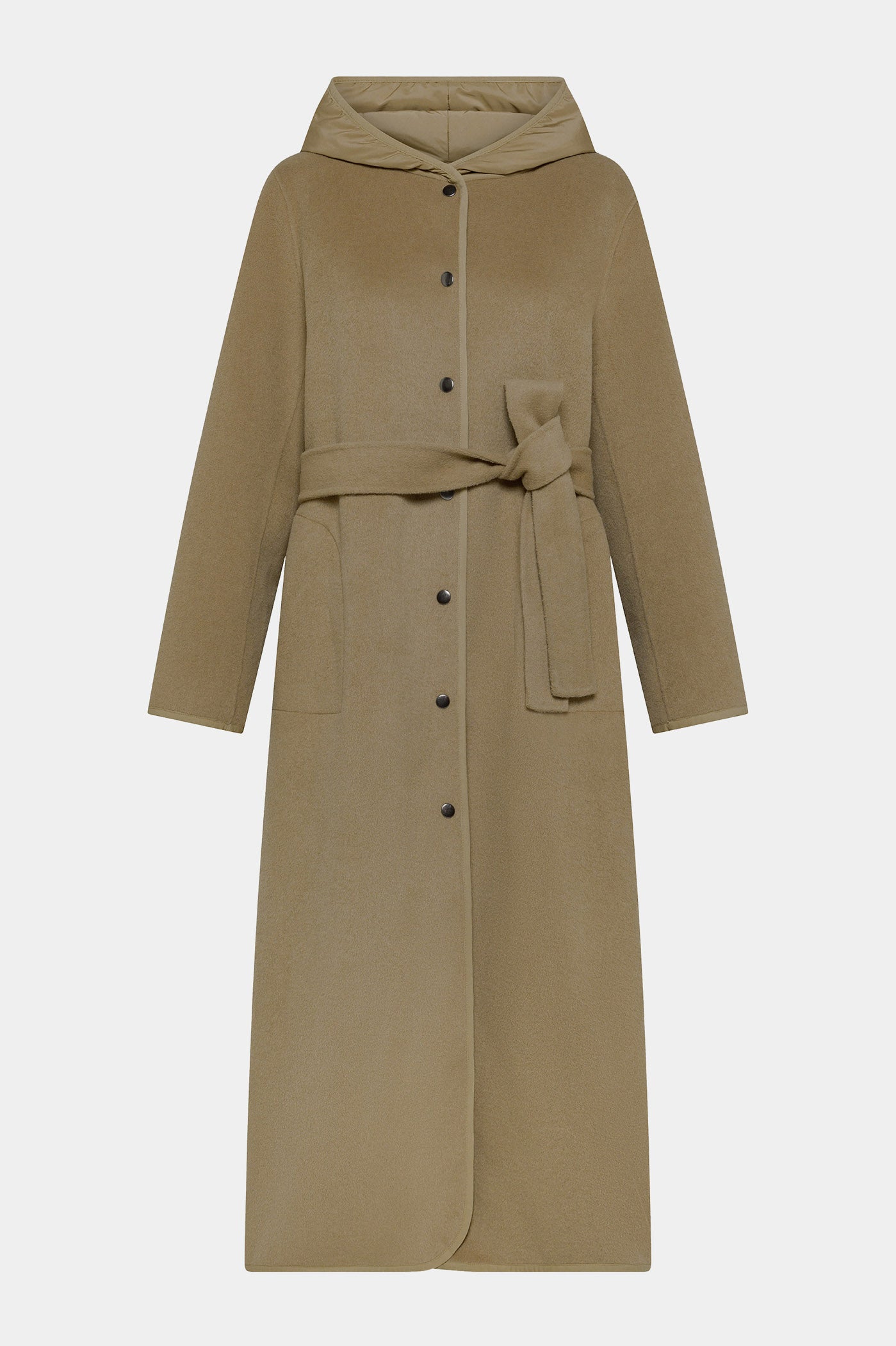 Brązowy płaszcz damski z wełną