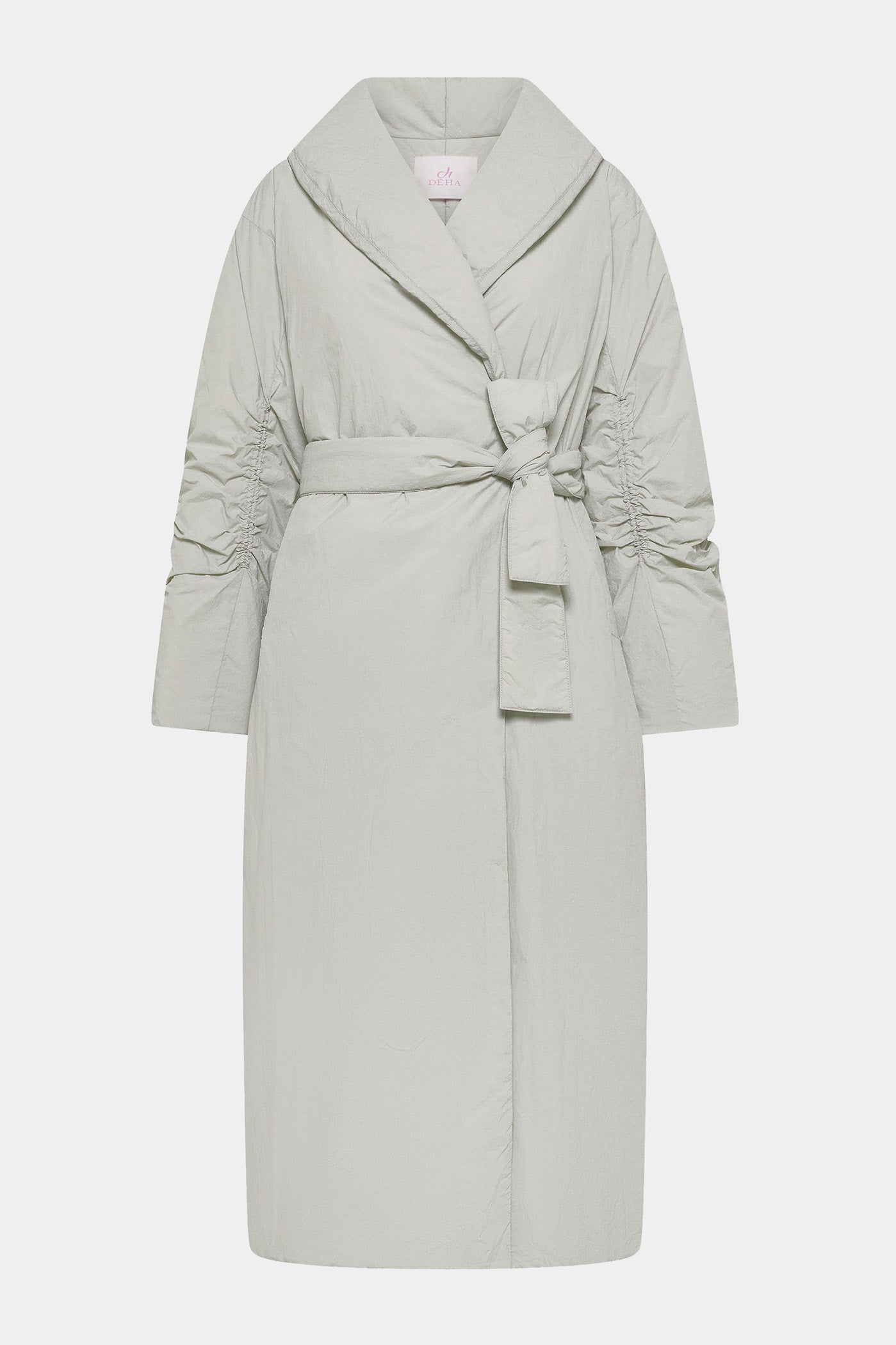 Długi płaszcz z nylonu szary