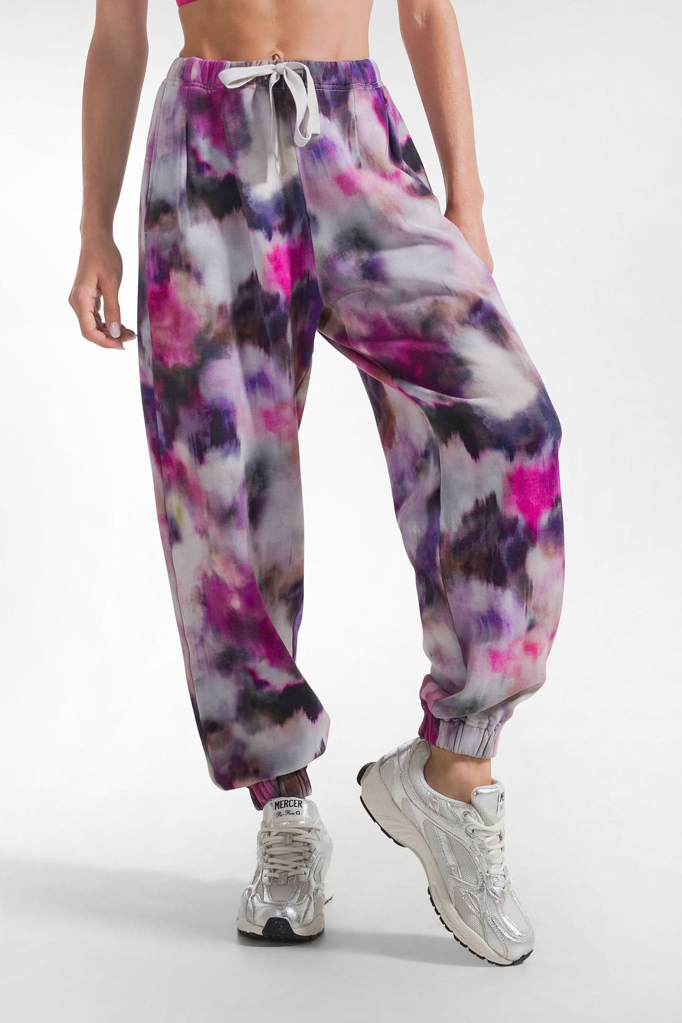 Gray floral sweatpants