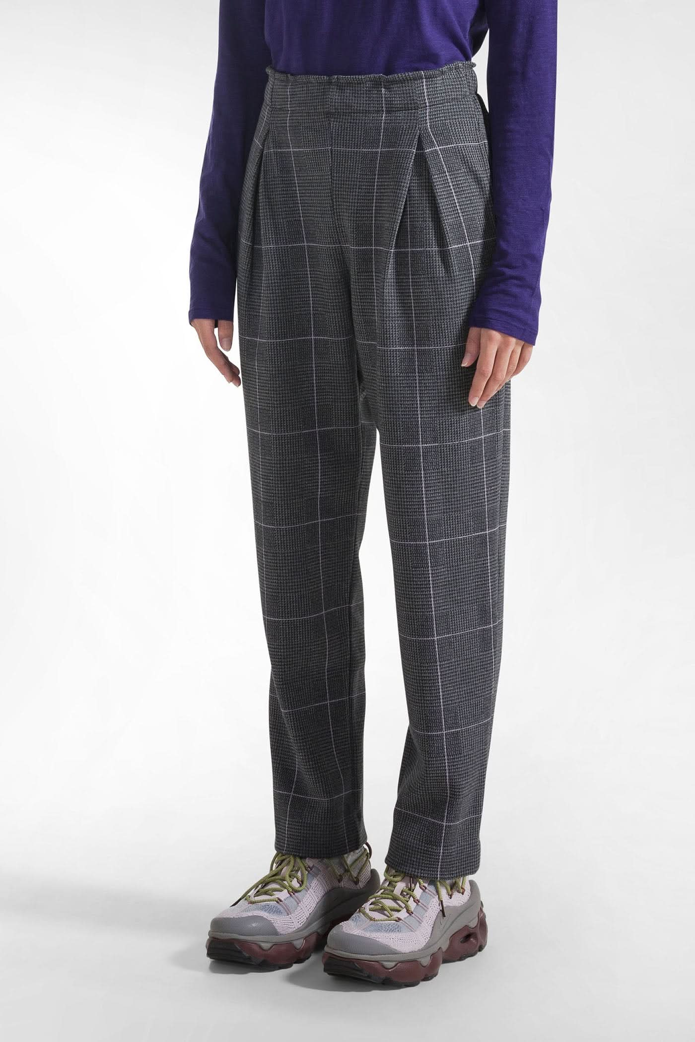 Gray jacquard trousers