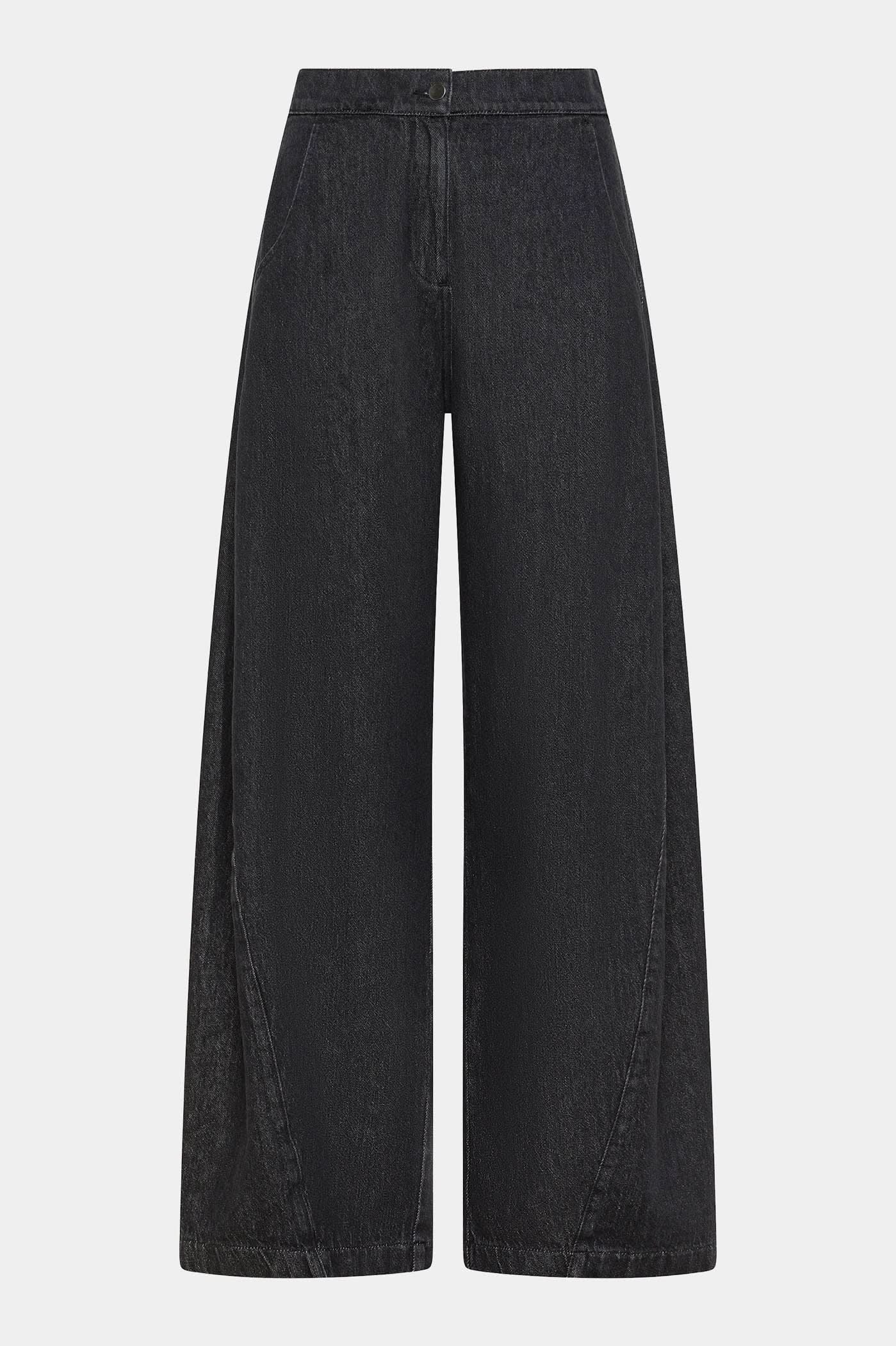 Black wide-leg trousers