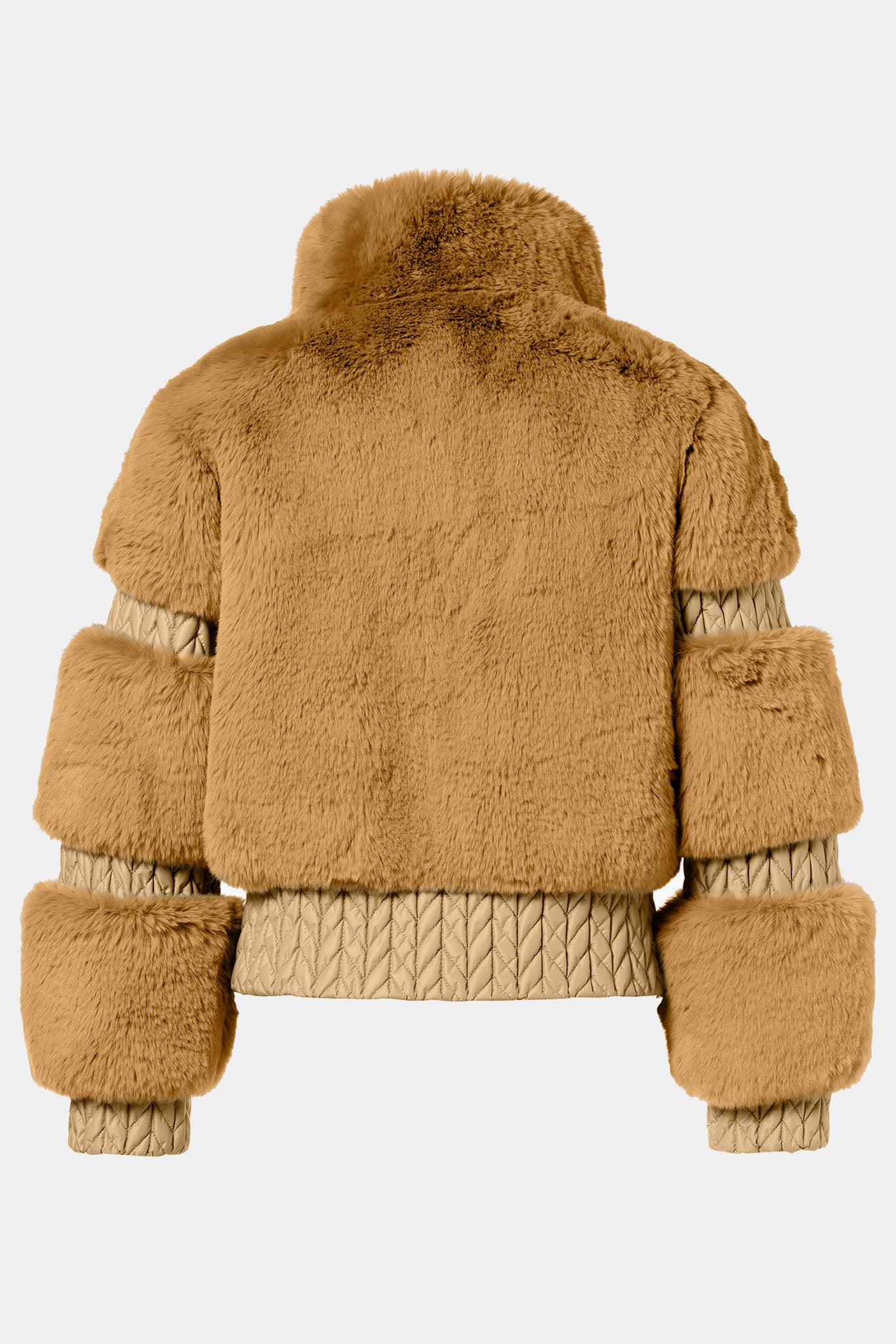 FURRY fur ski jacket brown