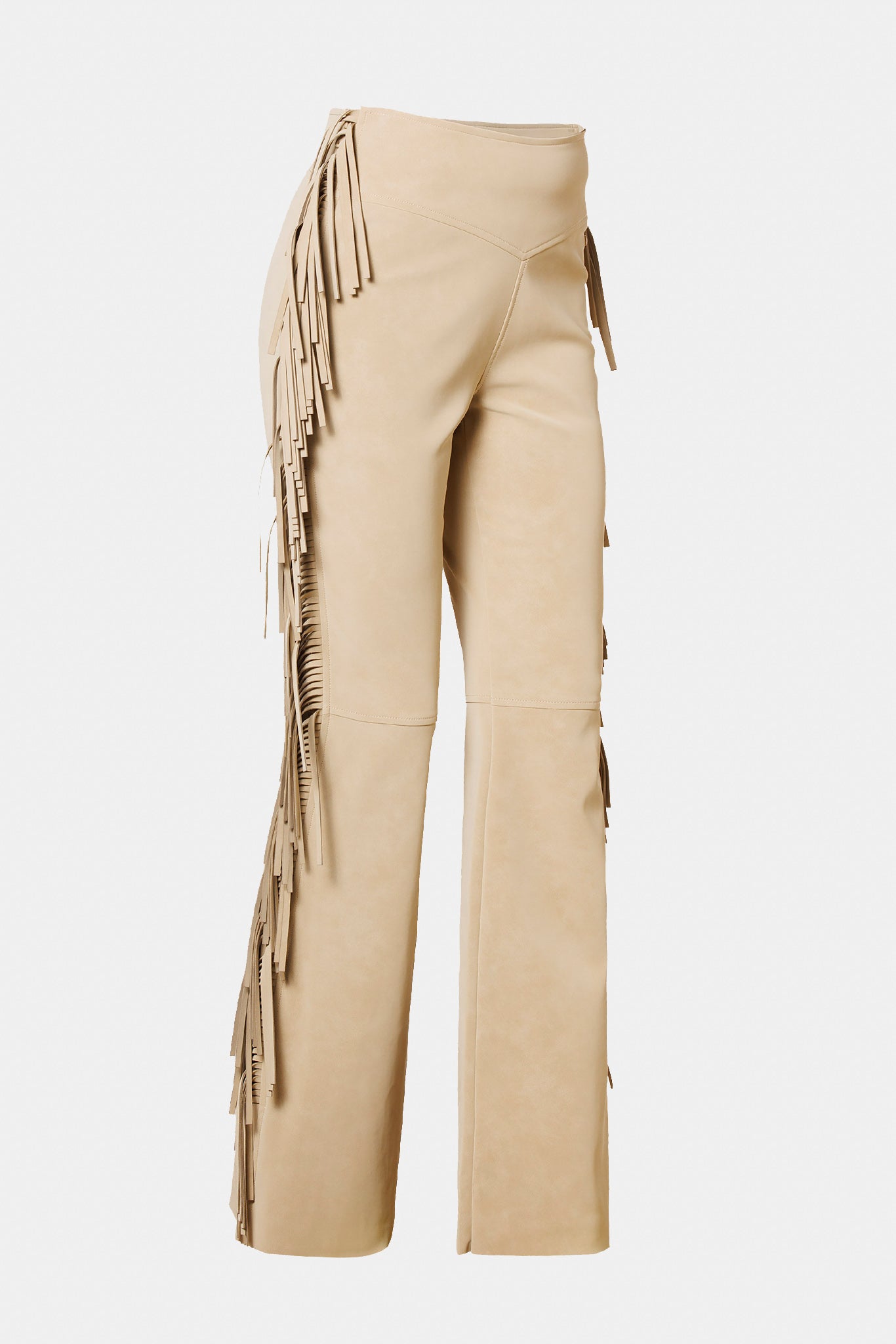 Karmelowe spodnie damskie z frędzlami LINA pants