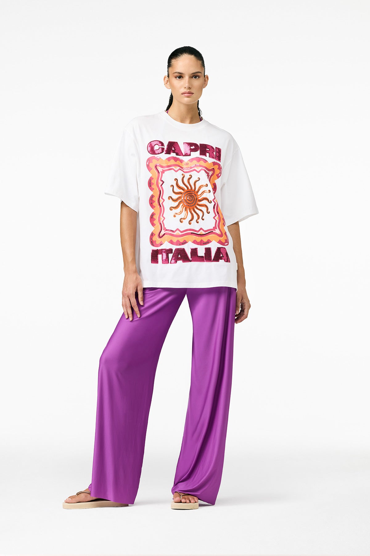 Biały T-shirt RAYA short sleeve top