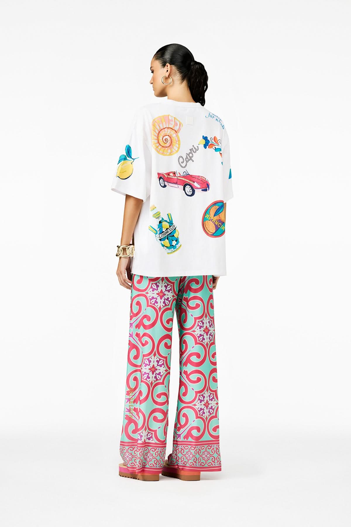 TROPINA Capri Tile Print Trousers