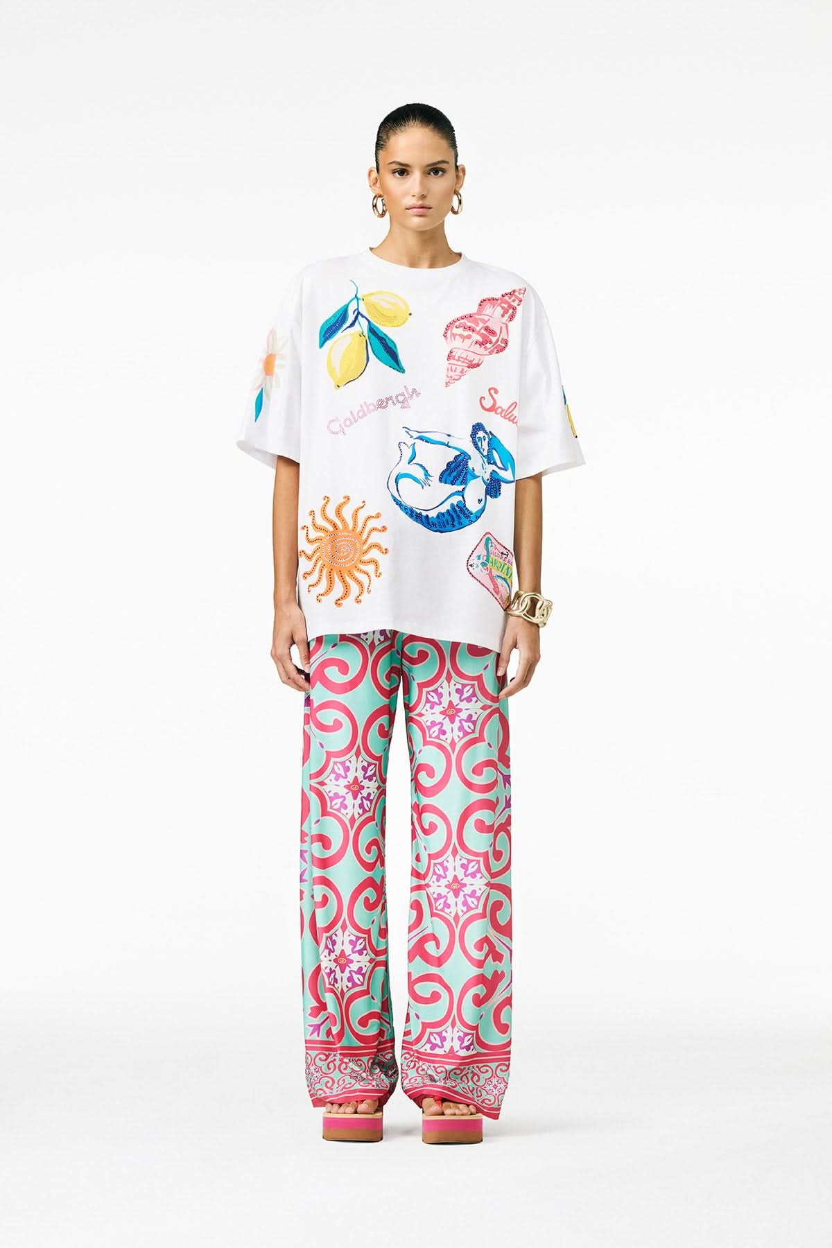 TROPINA Capri Tile Print Trousers