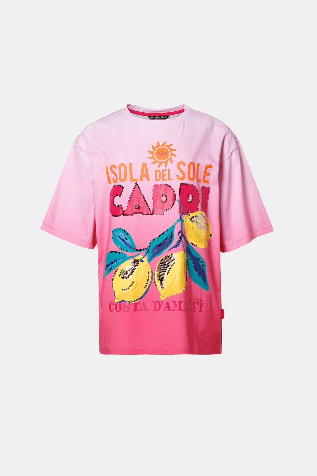 Różowy T-shirt LOREDANA short sleeve top