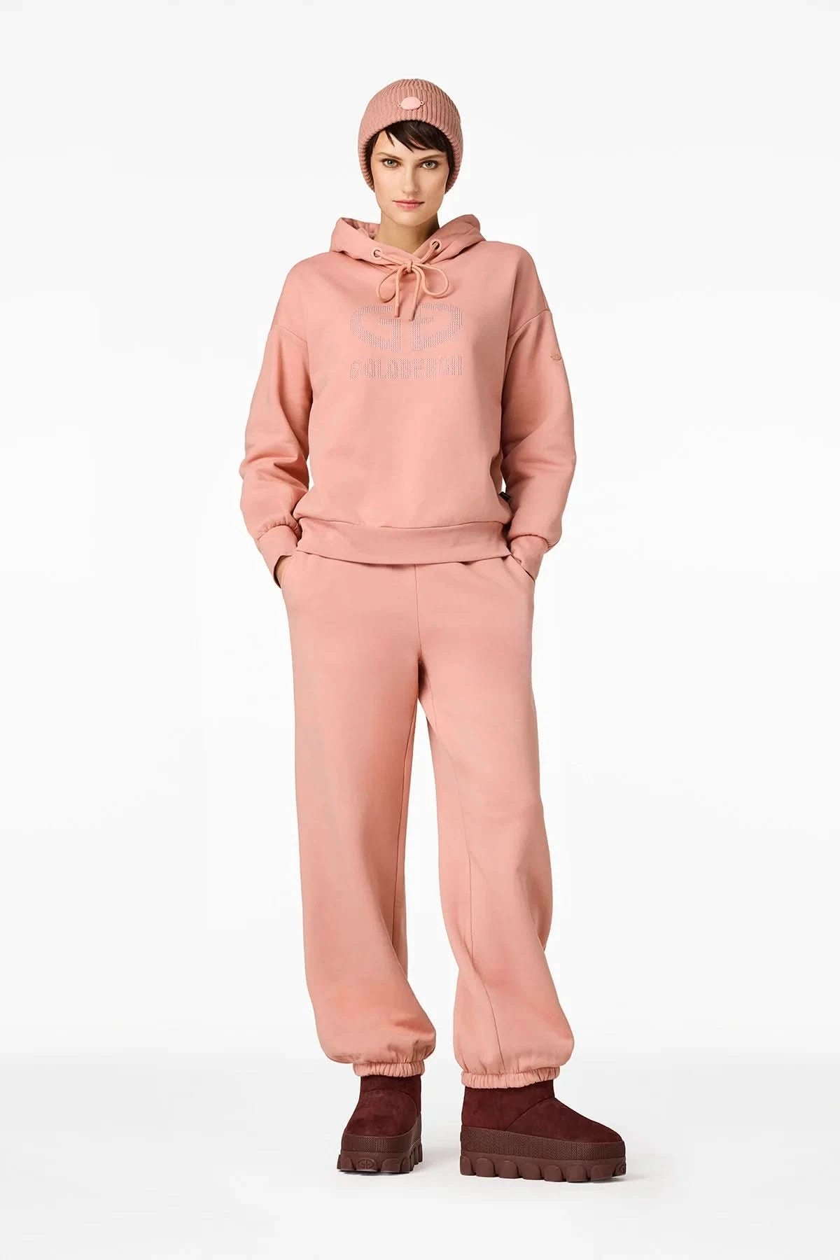 Pink women's hooded sweatshirt GIORGIA hooded sweater