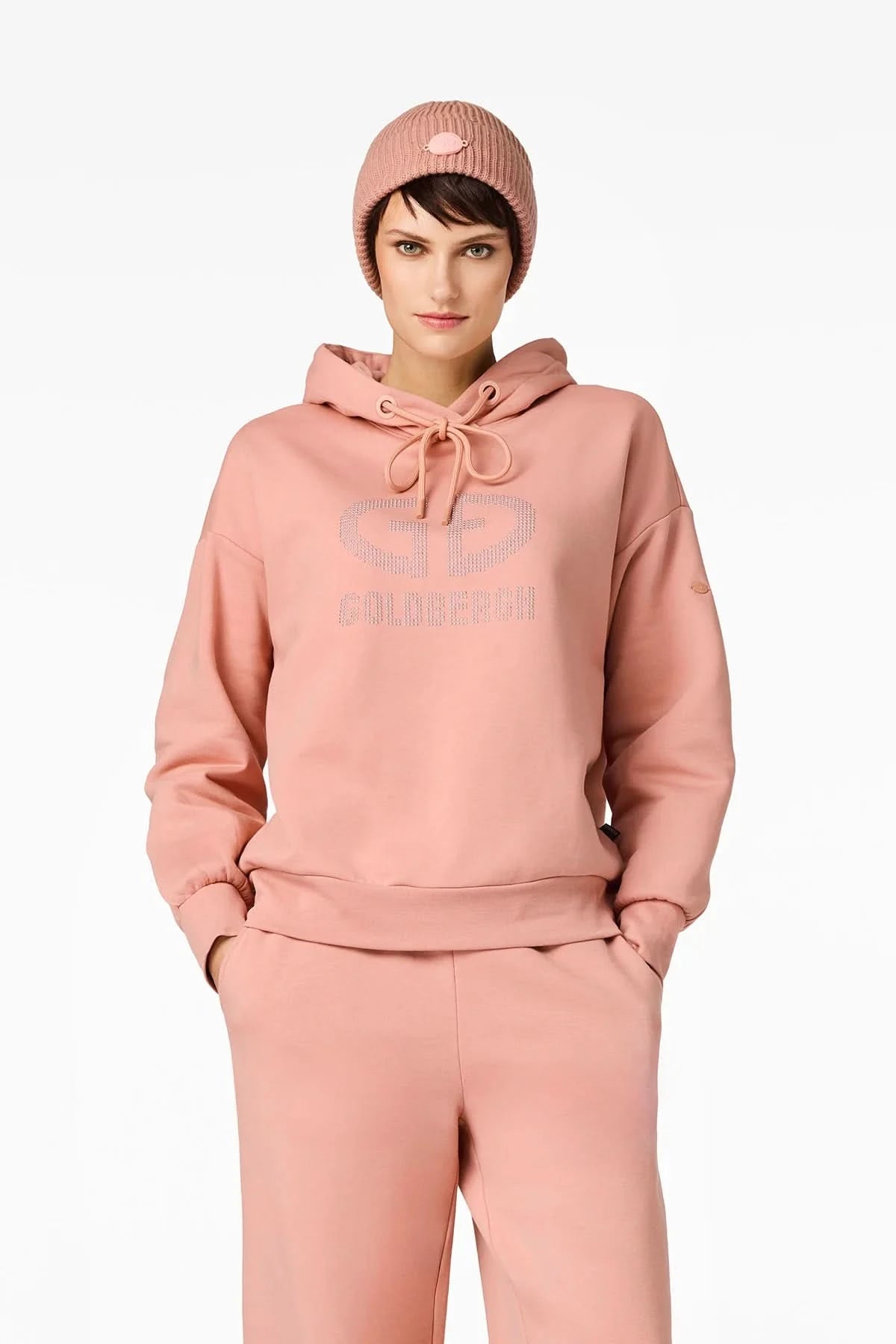 Pink women's hooded sweatshirt GIORGIA hooded sweater